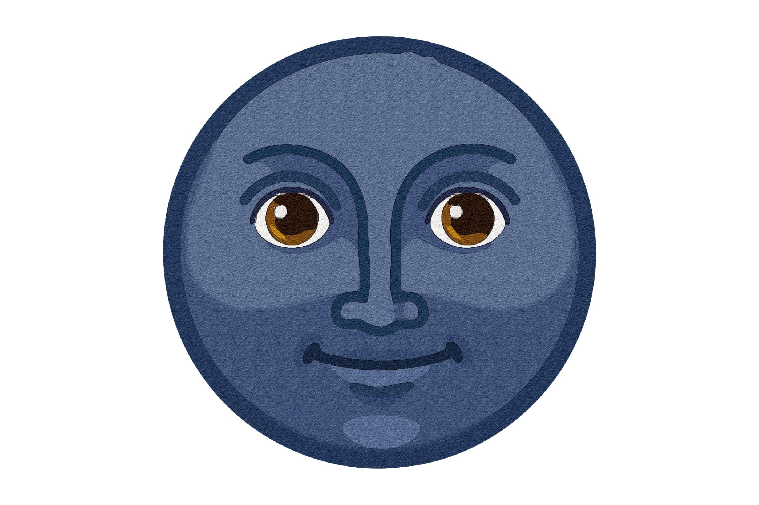 Watercolor Effect Moon Cartoon