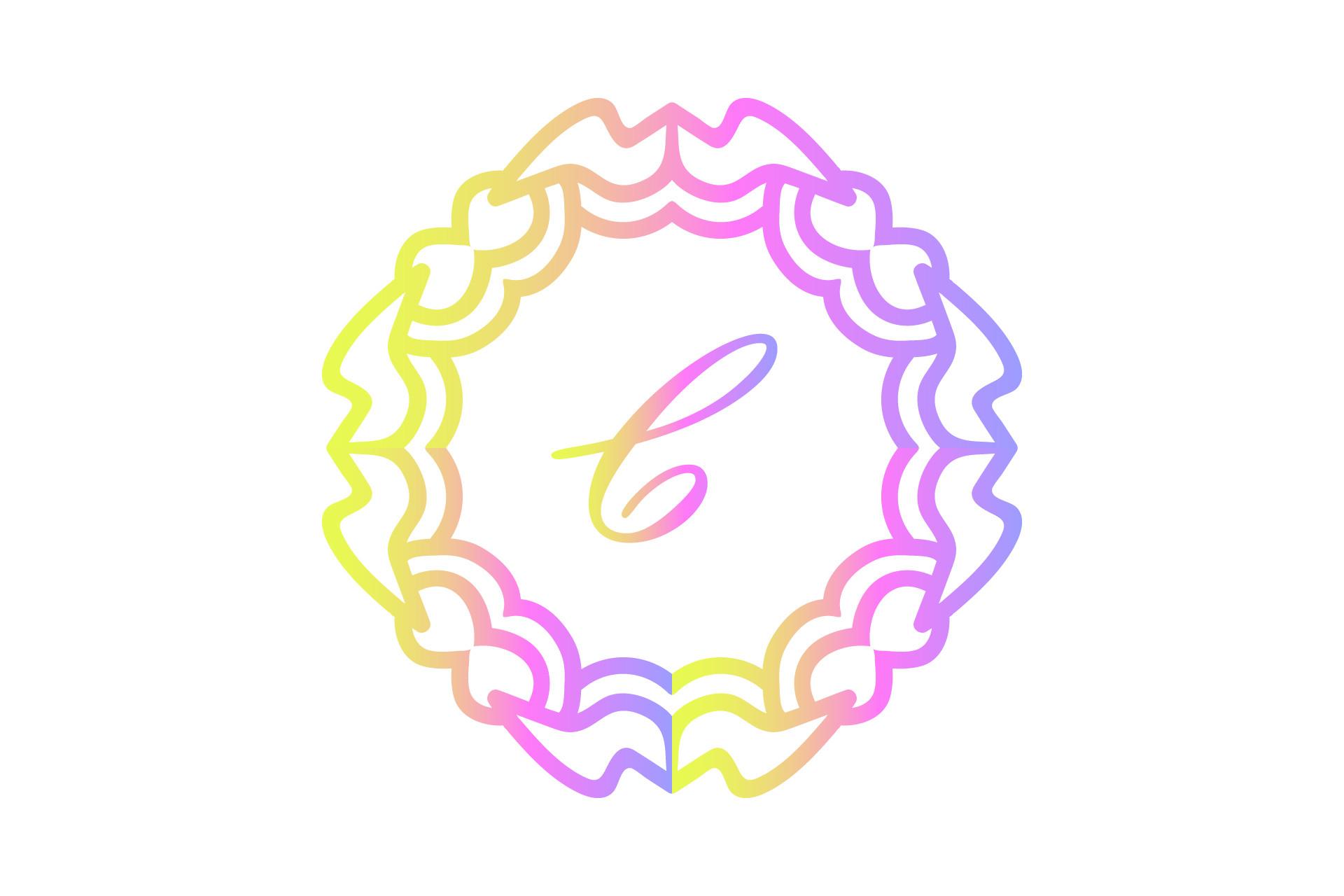 Monogram Illustration Mandala Line Art