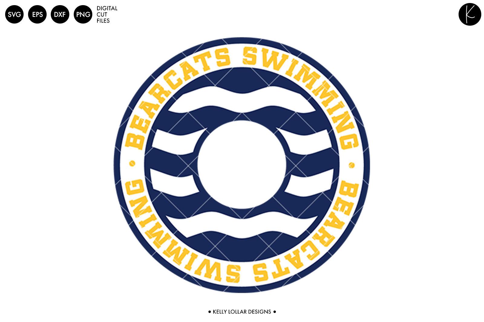 Bearcats Swimming Wave Monogram