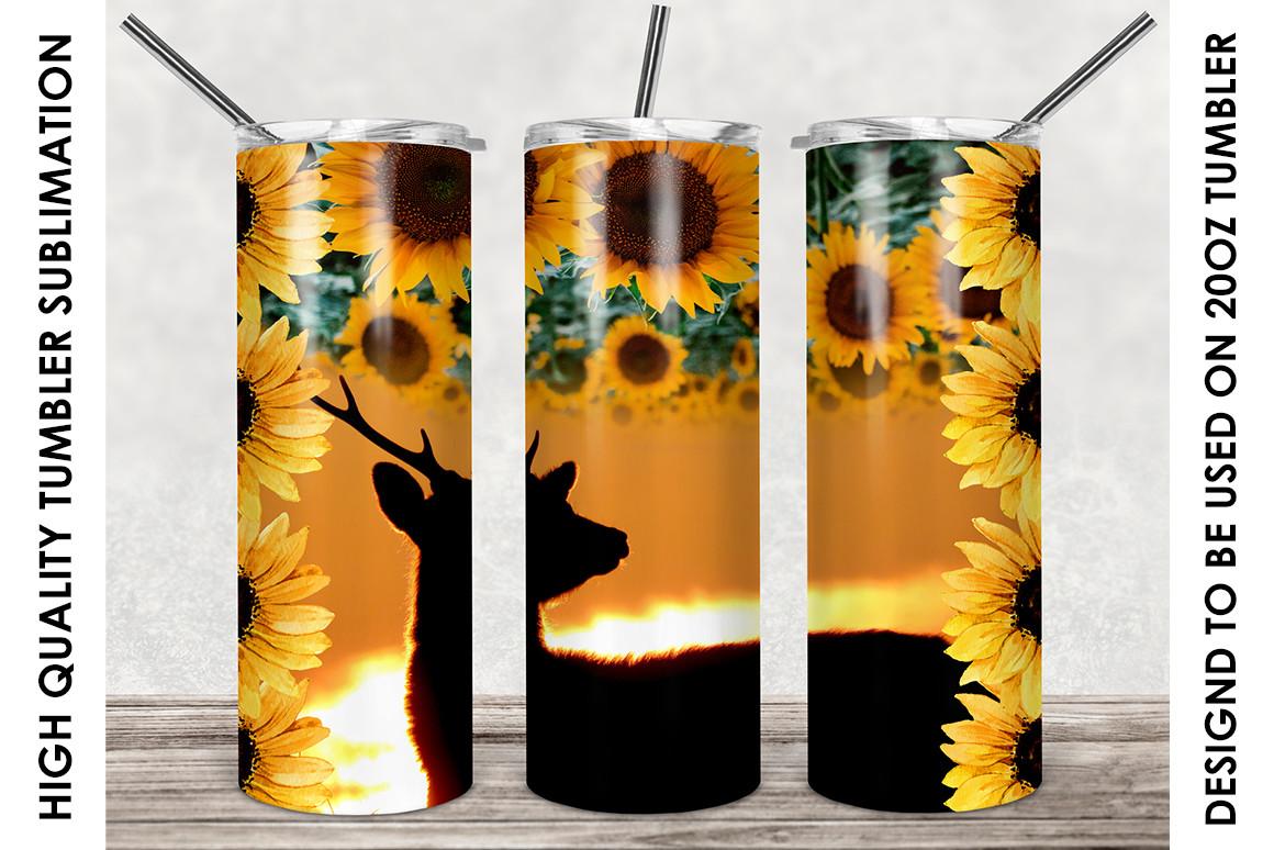 Black Deer Sunflower 20oz Skinny Tumbler