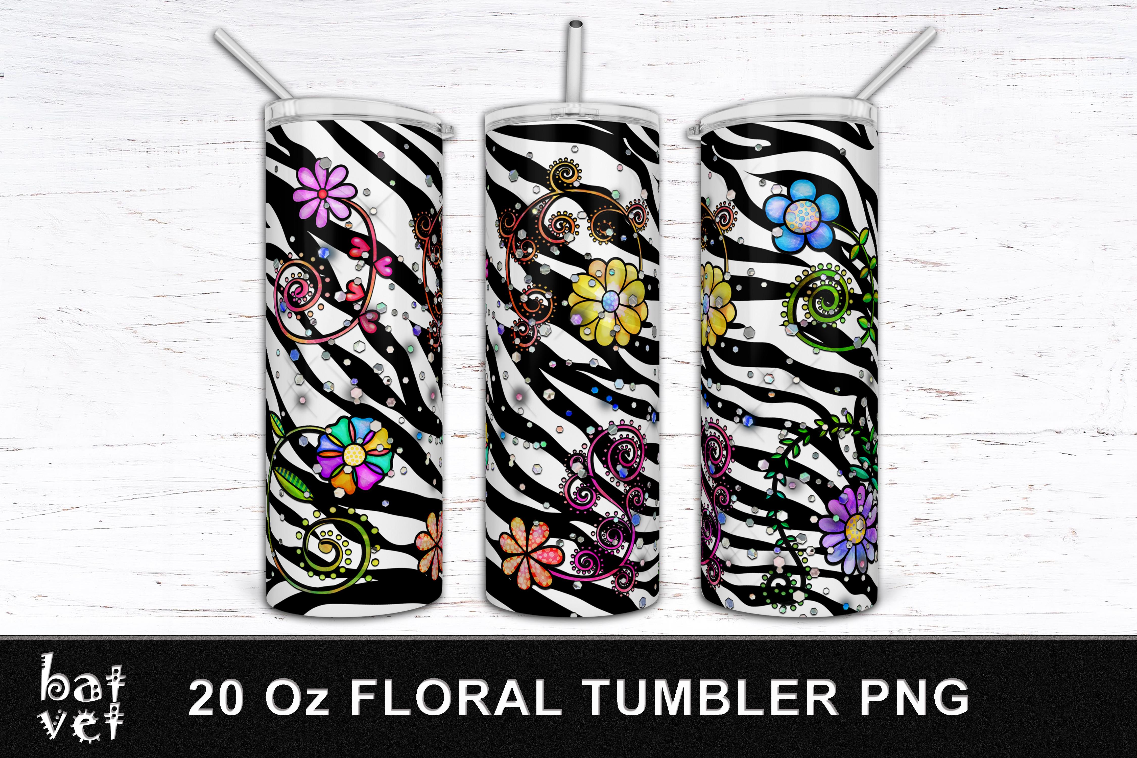 Floral Doodle Tumbler Wrap Sublimation