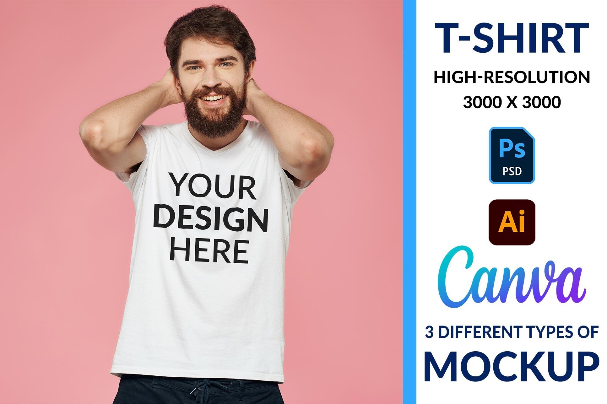 Men White Unisex T-shirt Mock Up