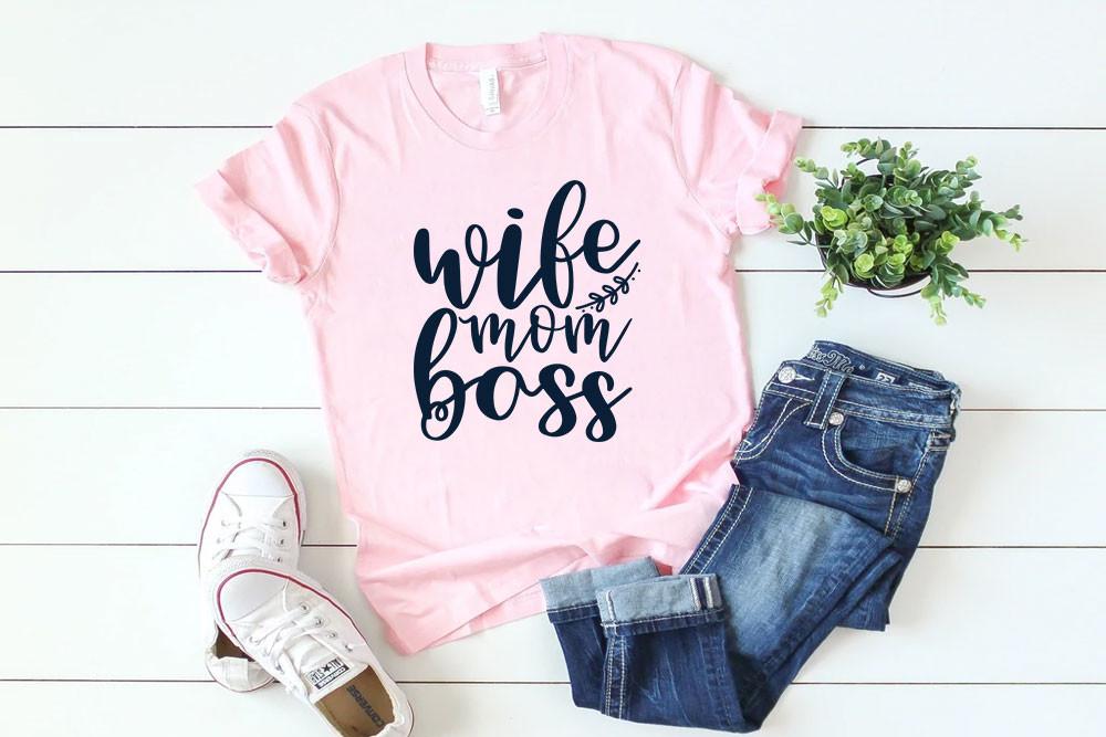 Mothers Day Svg Design, Wife Mom Boss