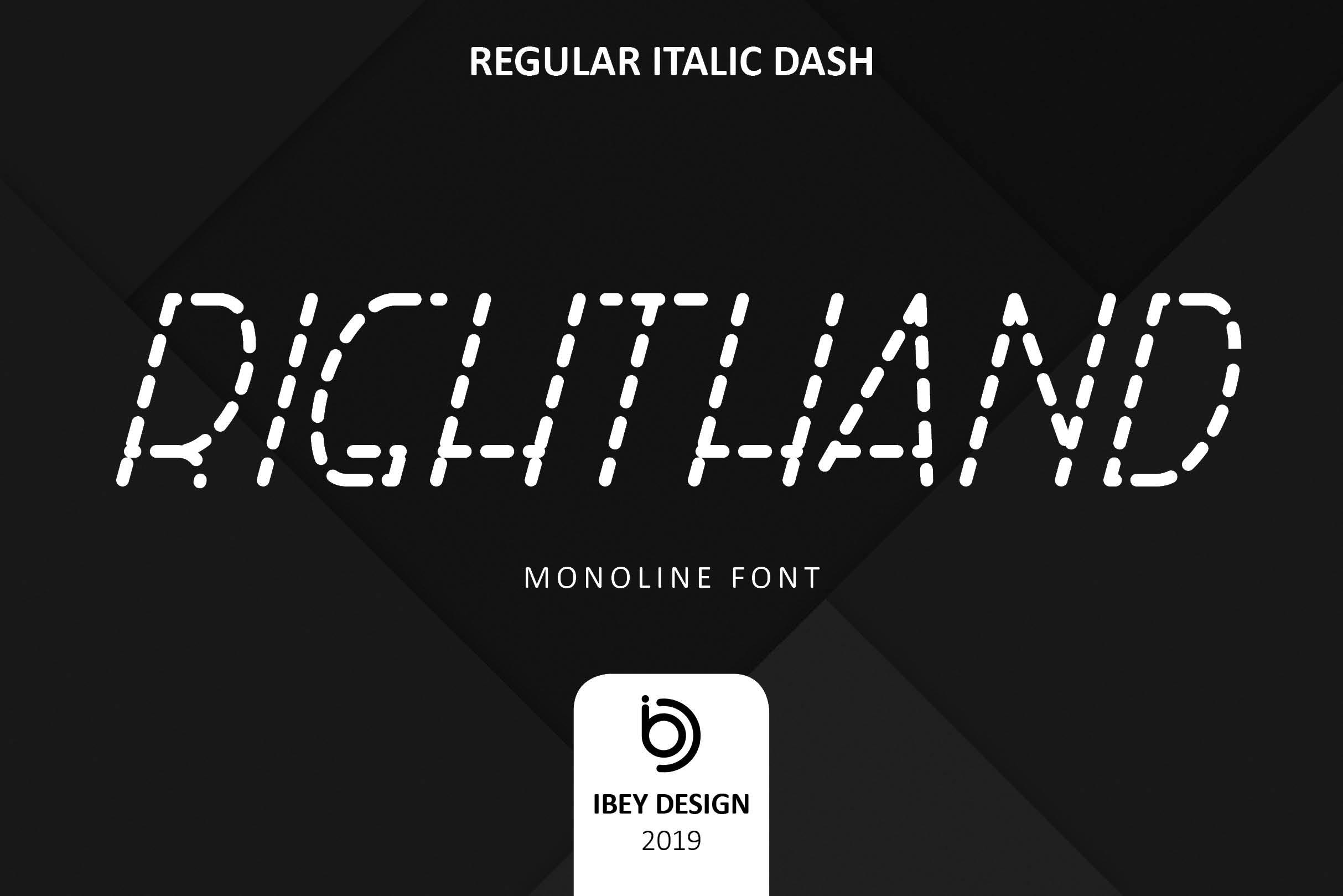 Right Hand Italic Dash Font