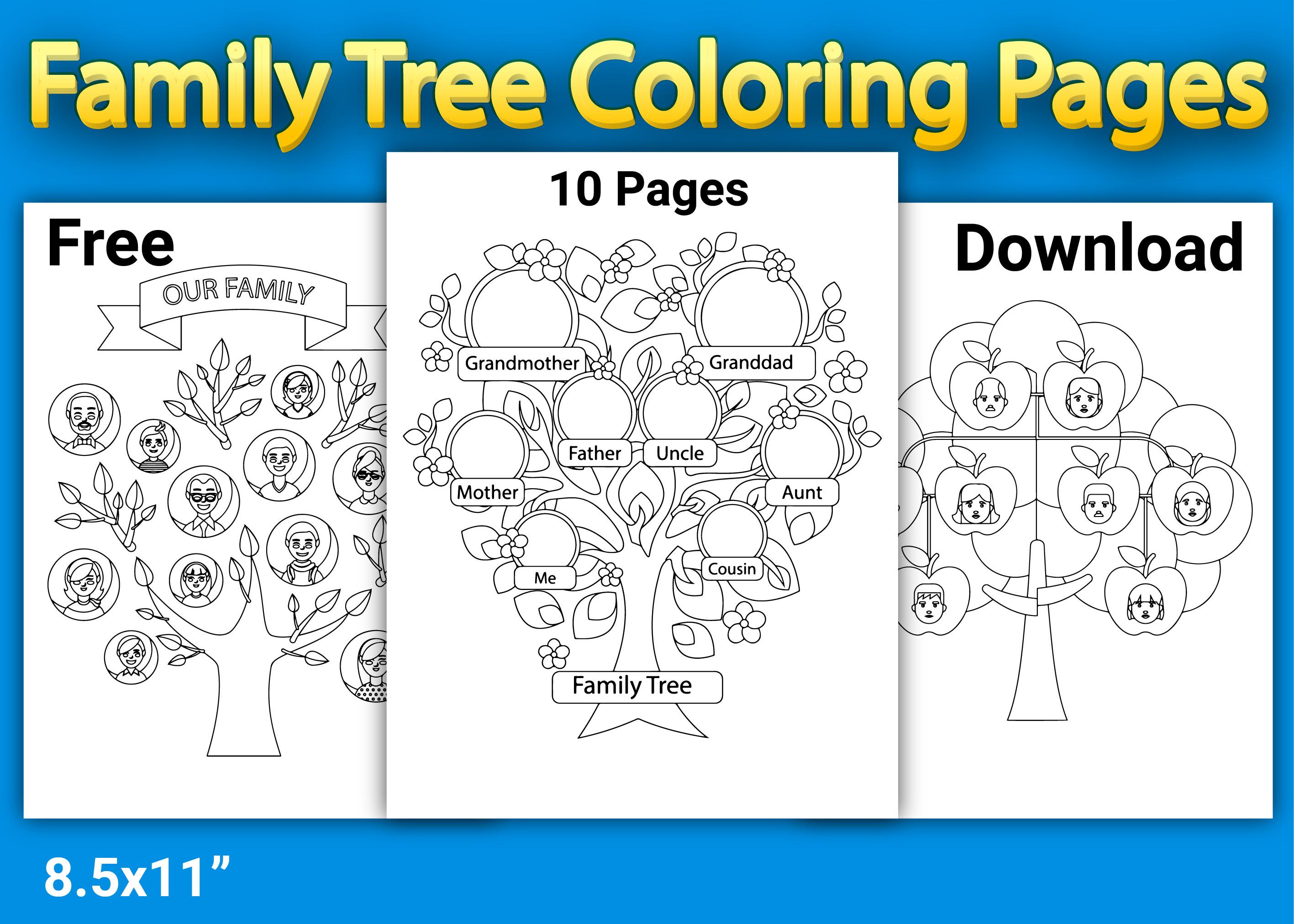 Family Tree Coloring Pages