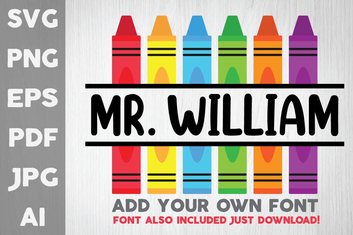 Split Crayon Monogram Svg Back to School