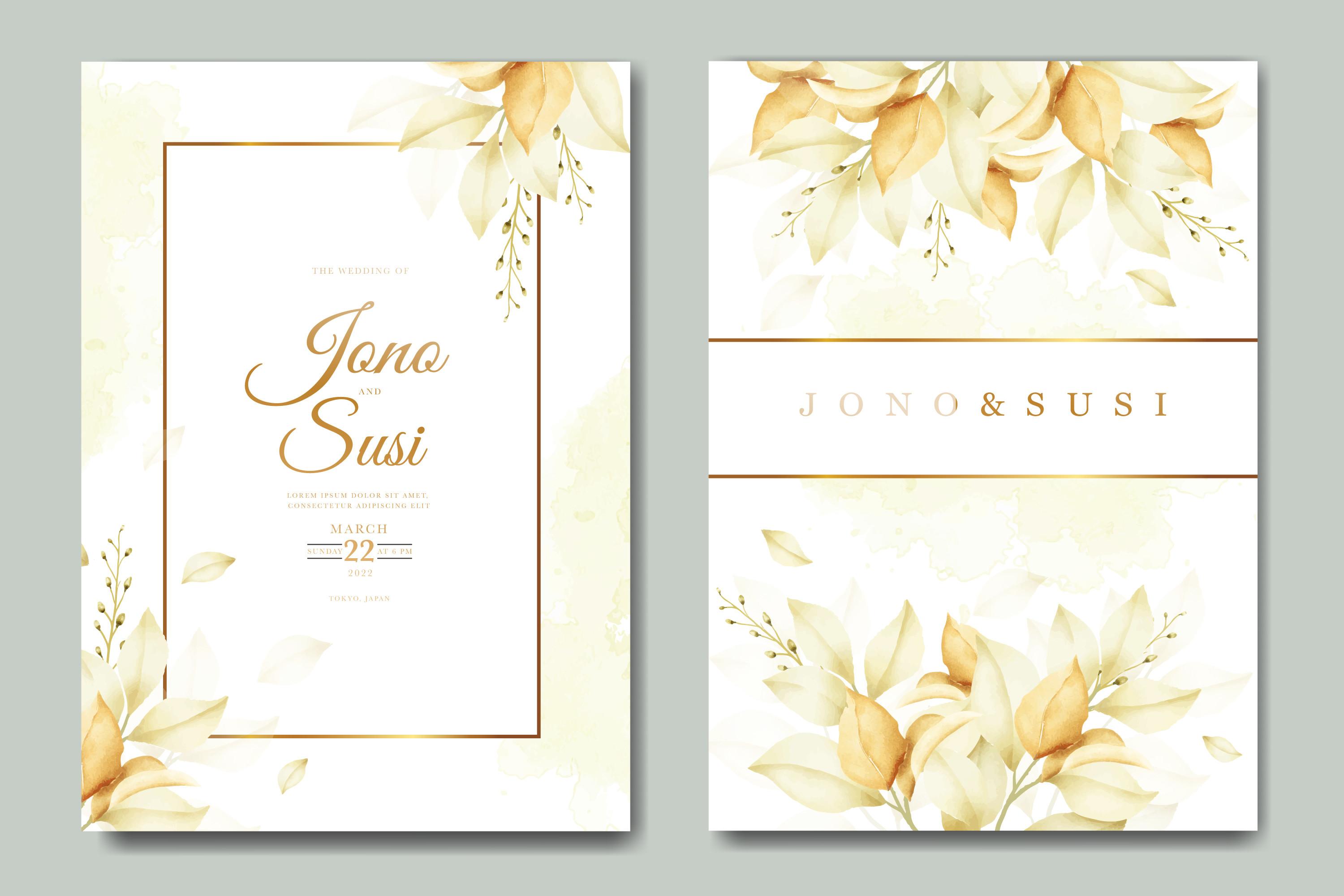 Beautiful Leaves Wedding Invitation Card