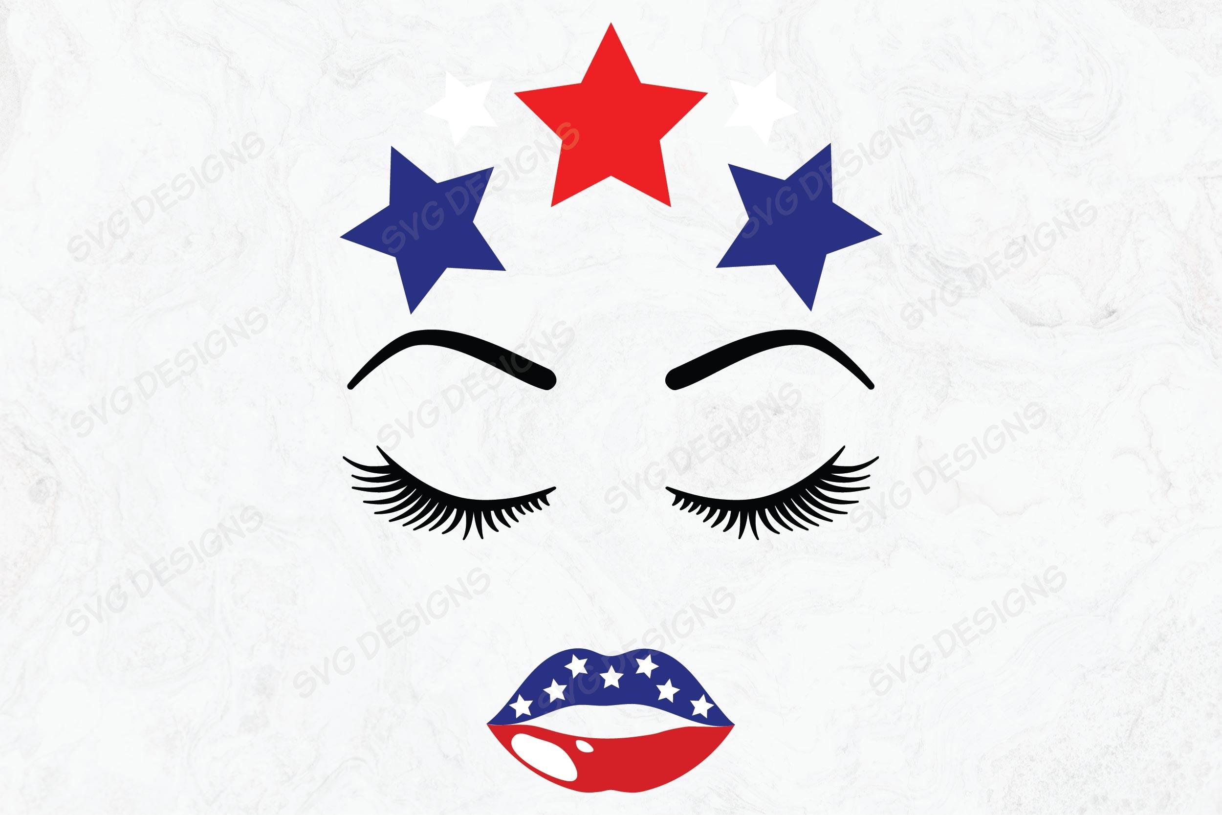 Lash Lips Svg, 4th July Svg, Lips Svg