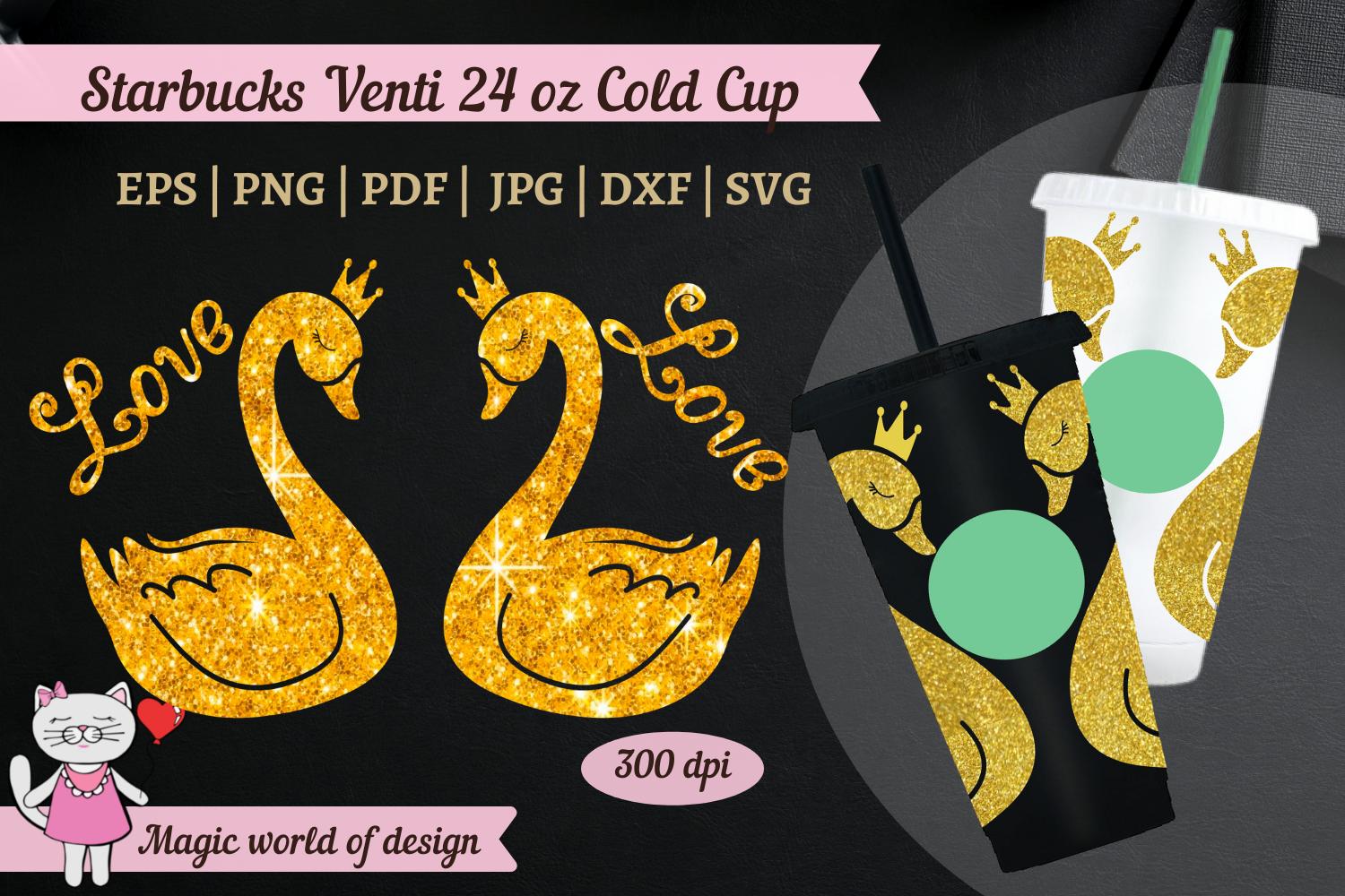Swan Crown Silhouette Starbucks 24 Oz