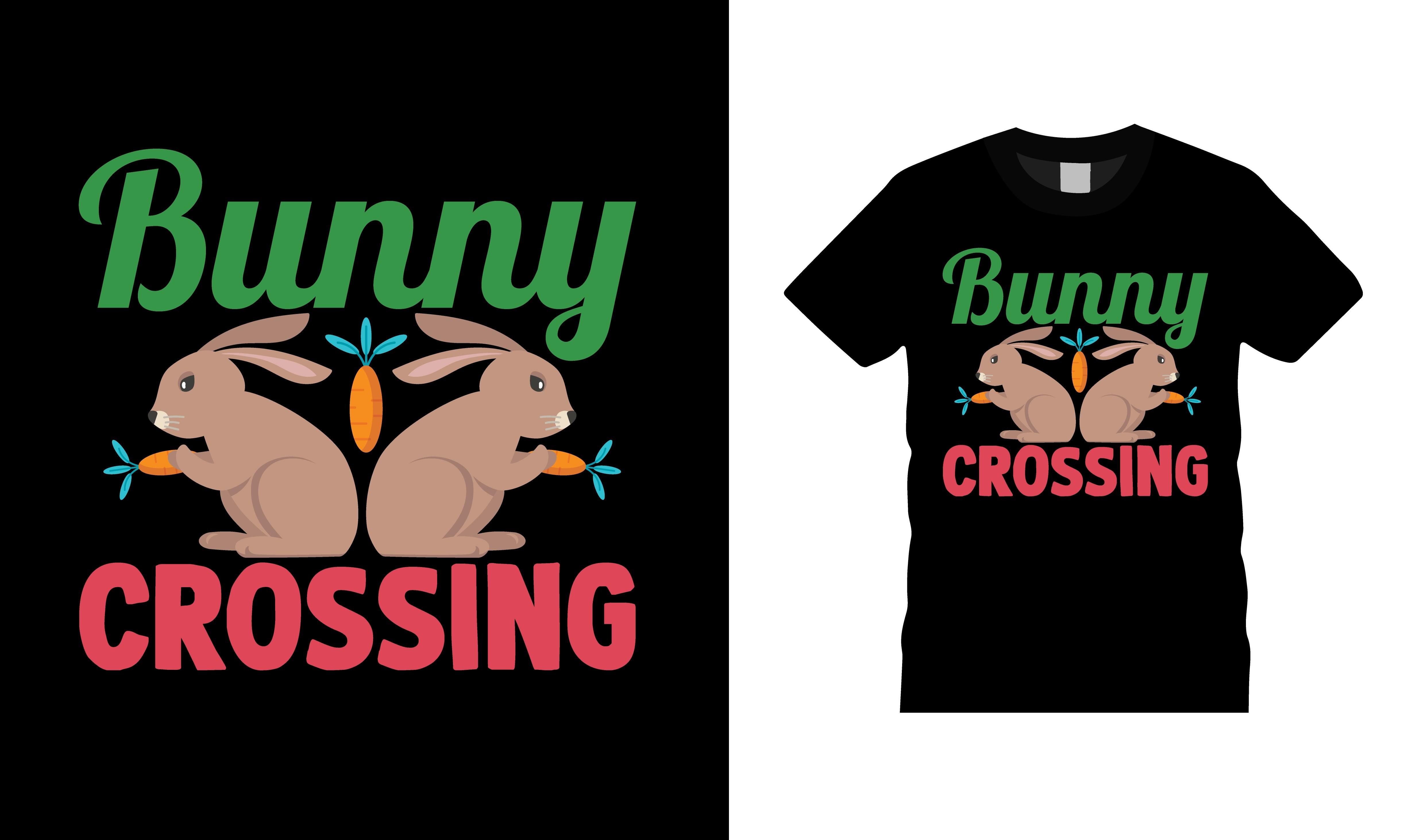 Bunny Crossing Easter Day T Shirt Design