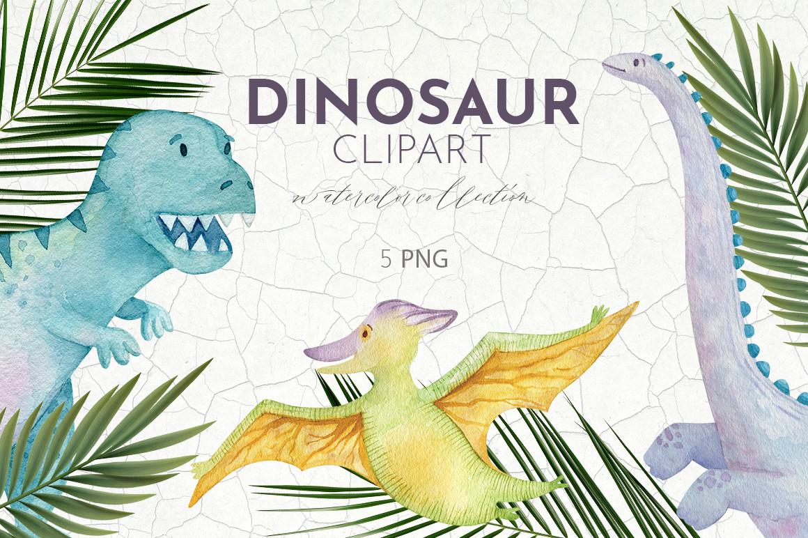 Dinosaur Kid Style Watercolor Clipart