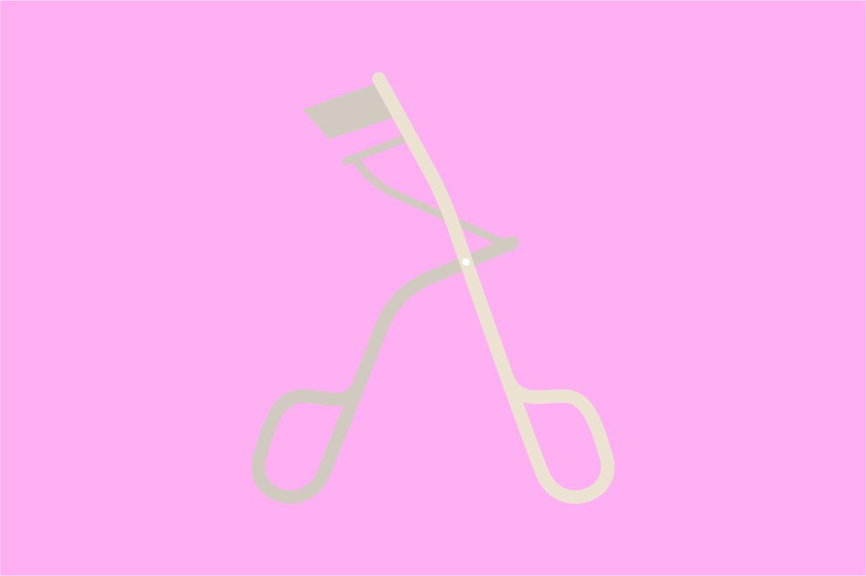 Eyelash Curler Cartoon Flat Vector