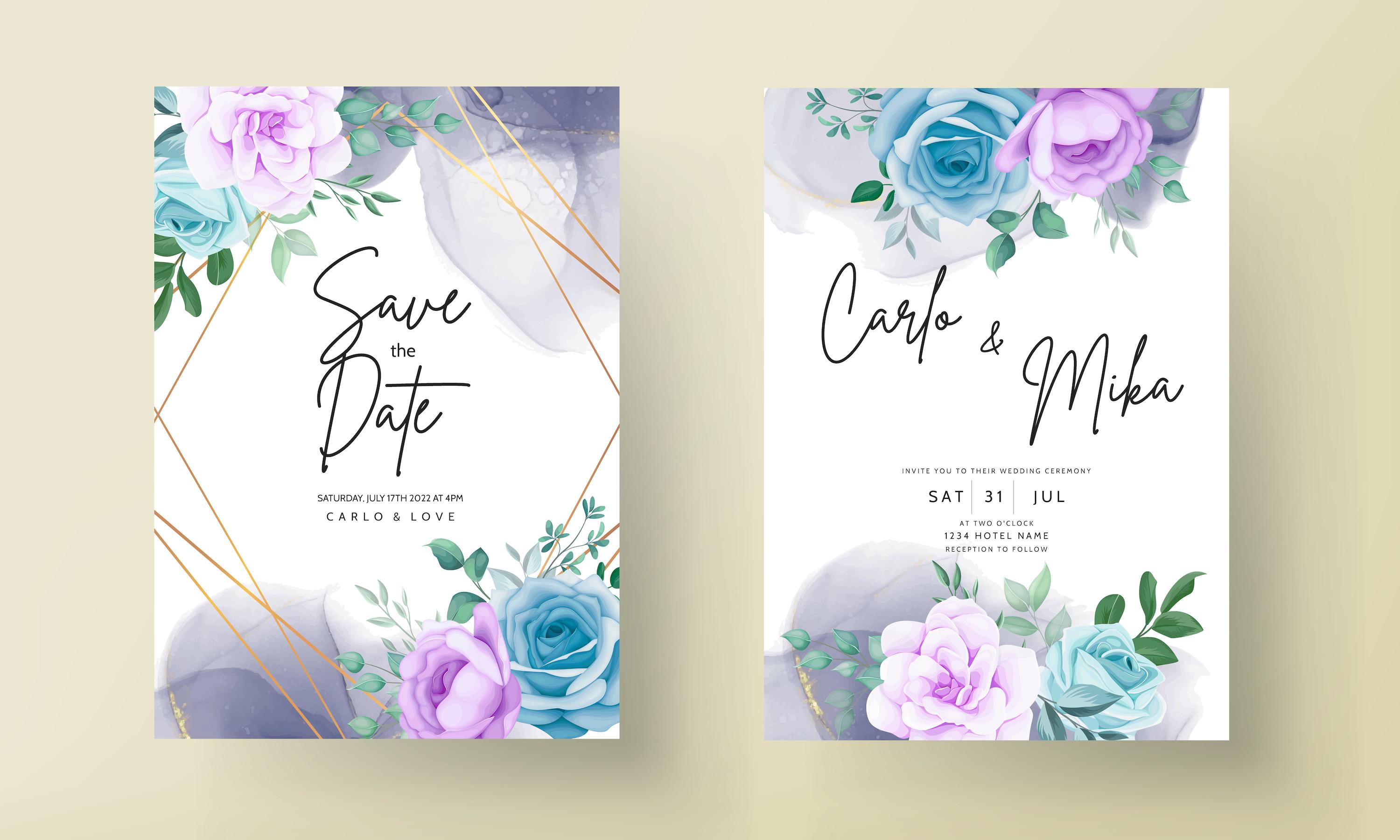 Beautiful Flower and Leaves Invitation