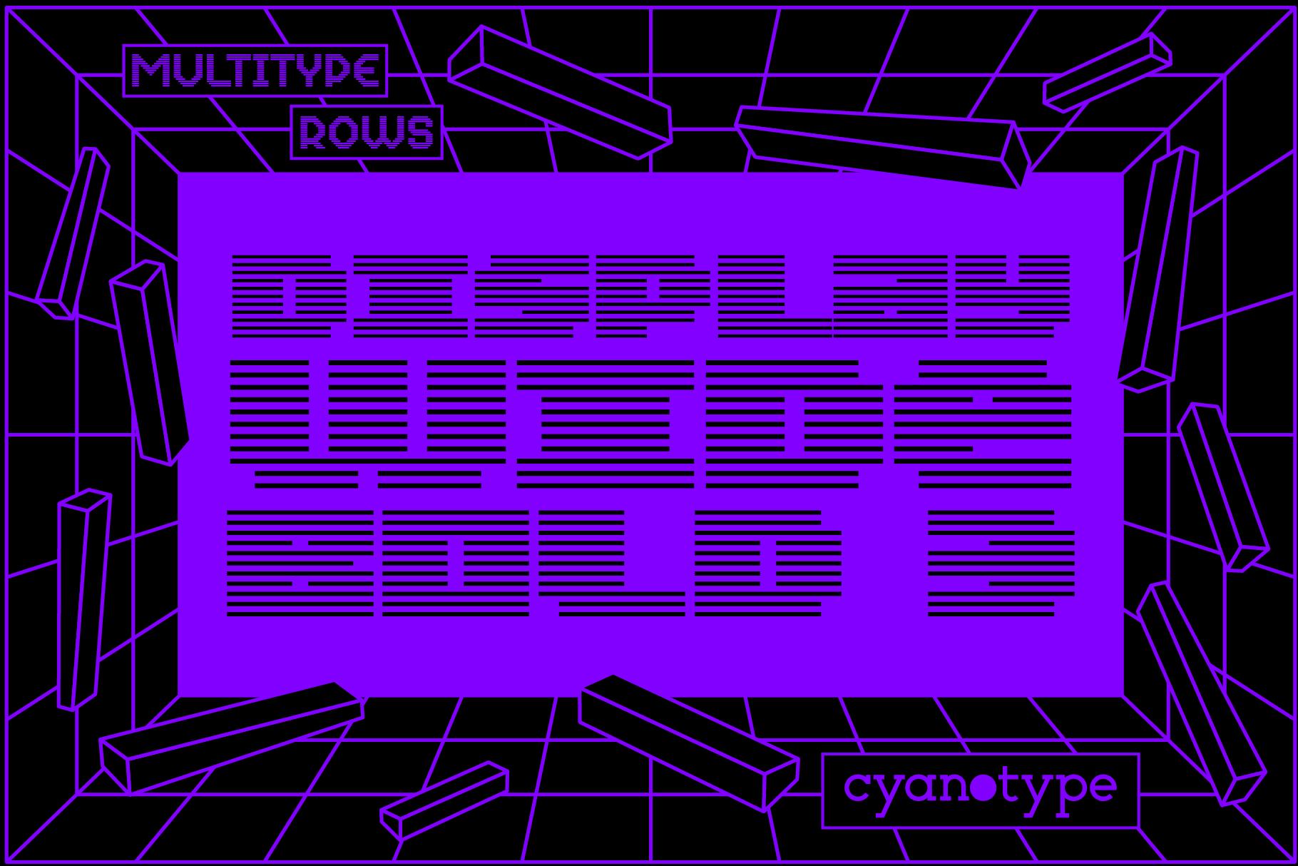 MultiType Rows Display Wide Bold 3 Font