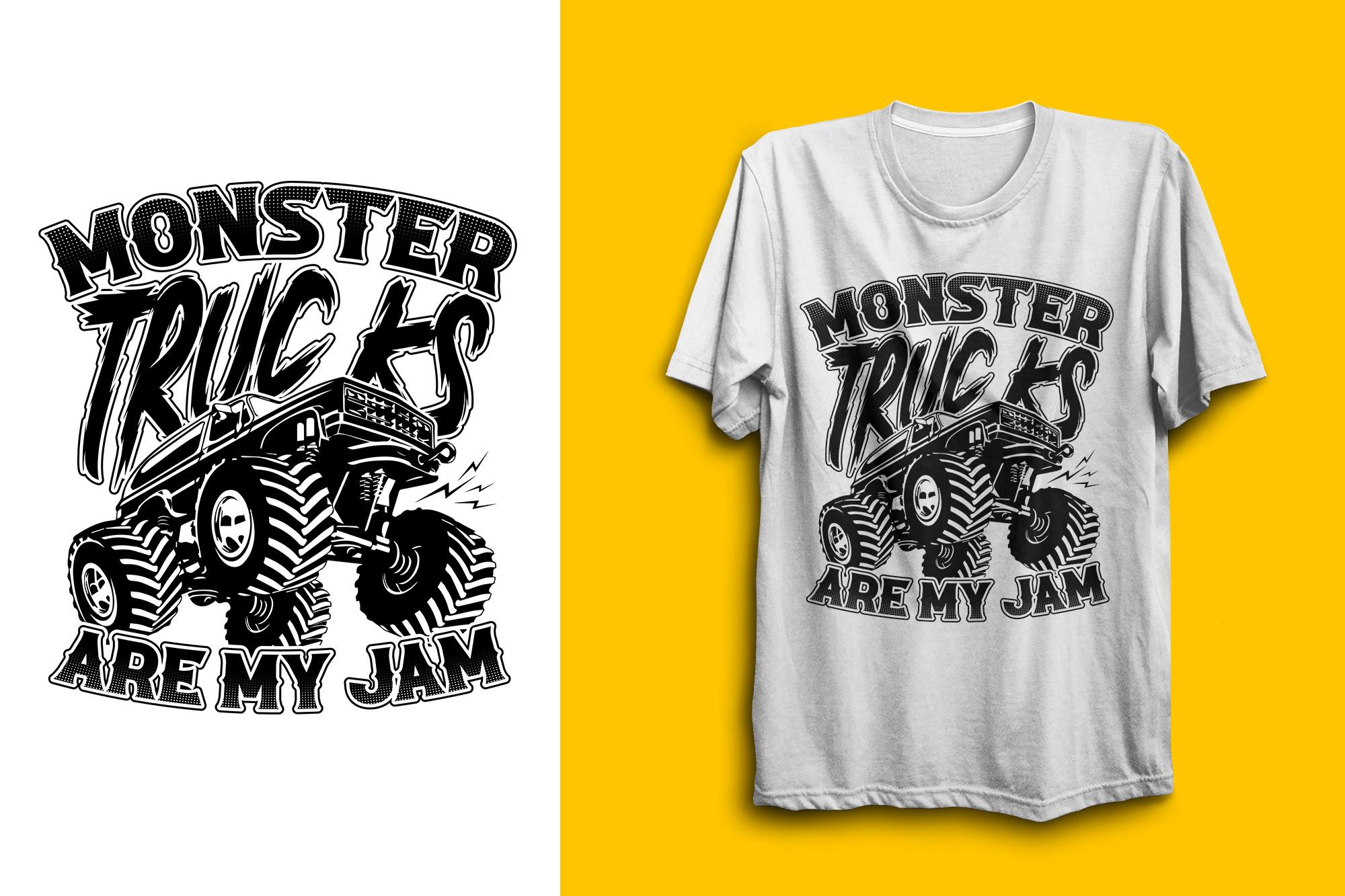 Monster Truck T Shirt Design Print