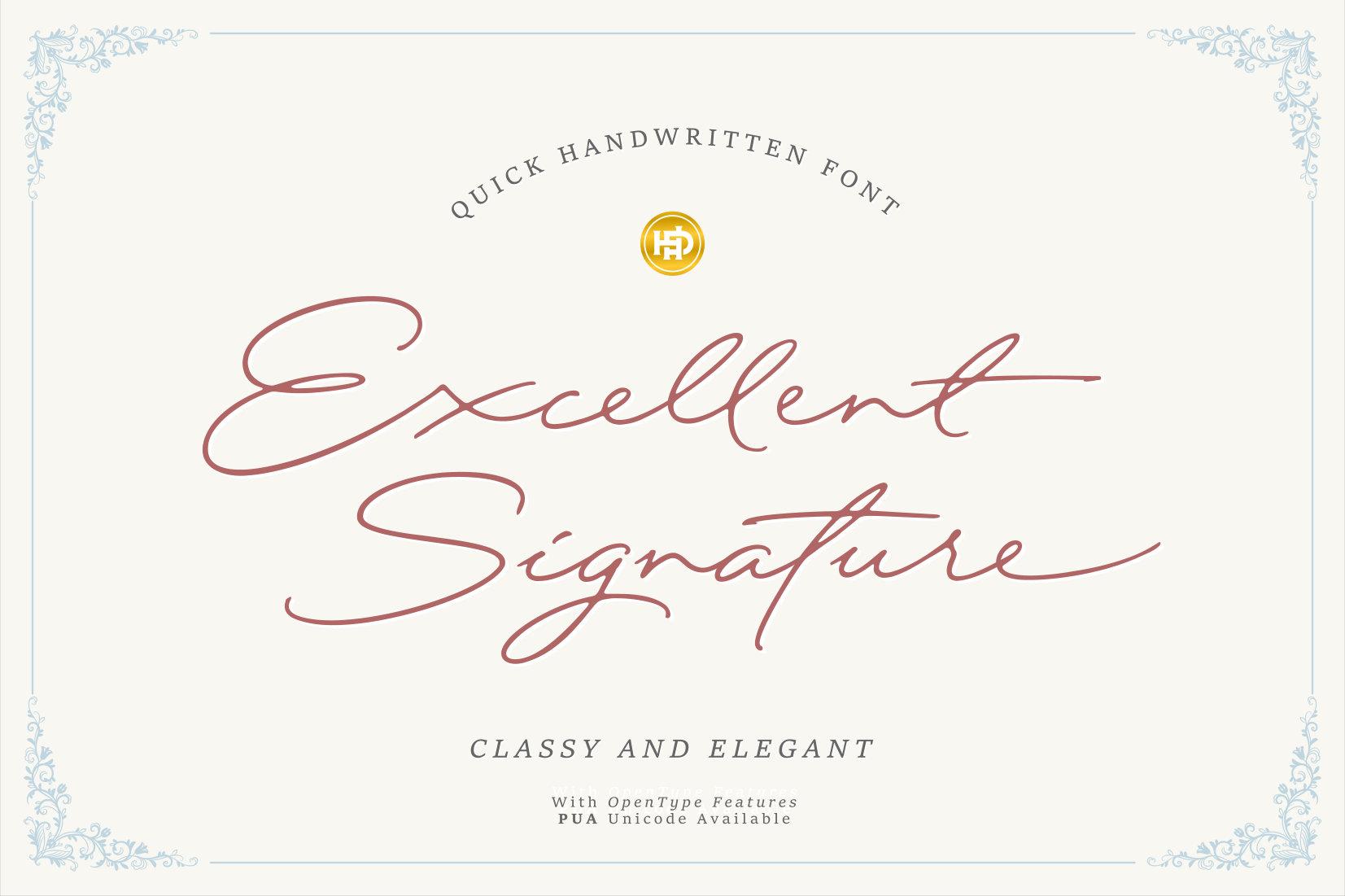 Excellent Signature Font