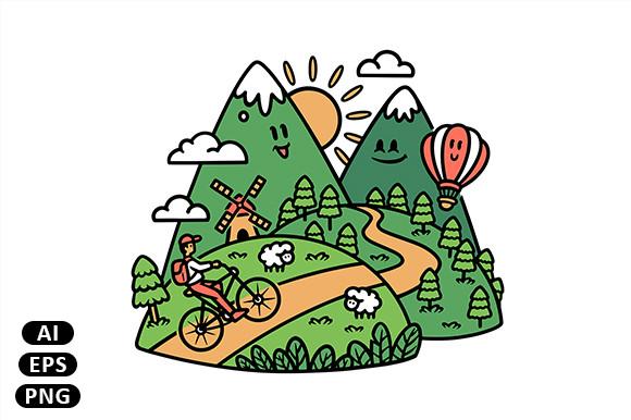 People Exploring Cute Mountain