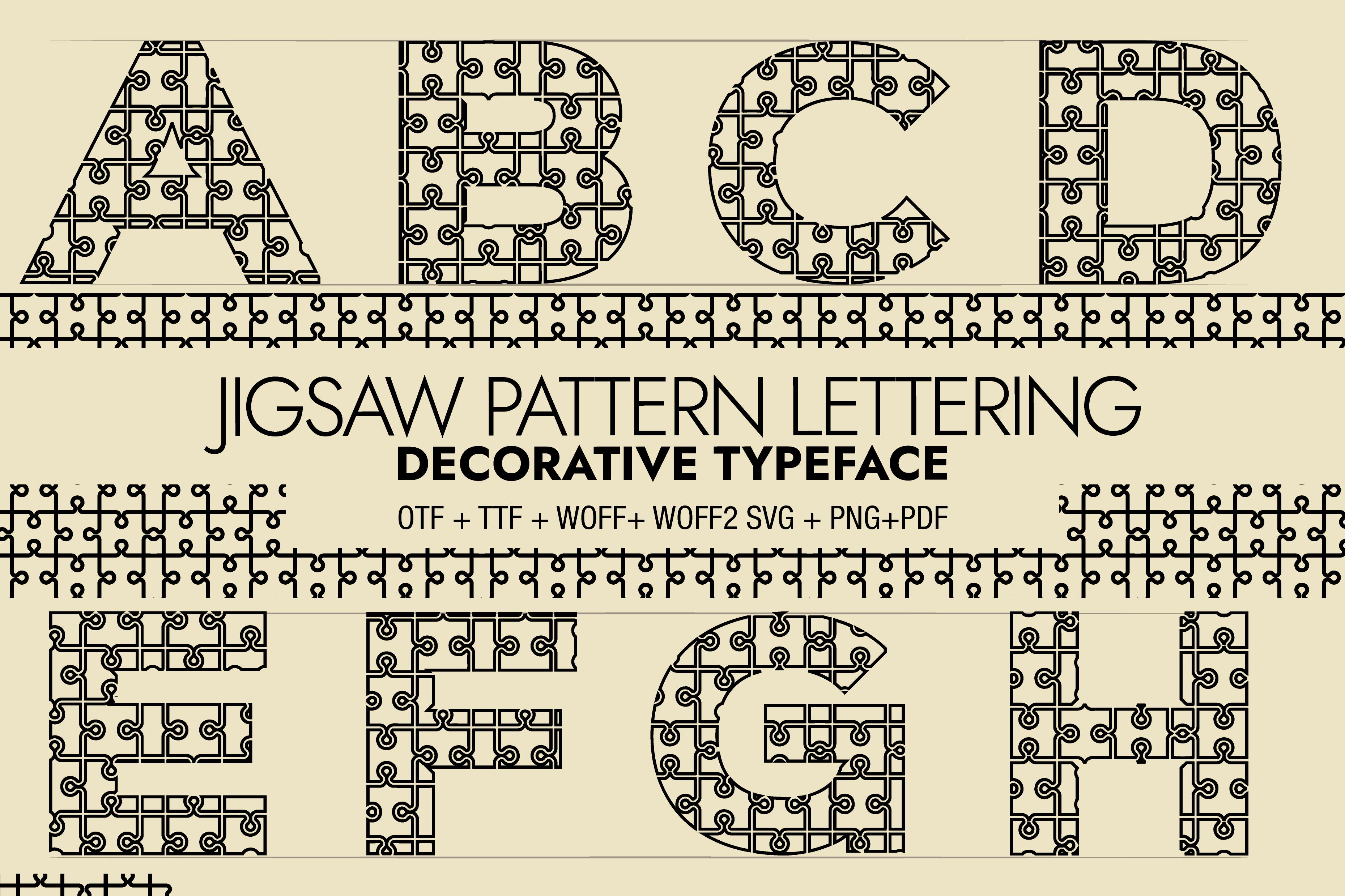 Jigsaw Pattern Lettering Font