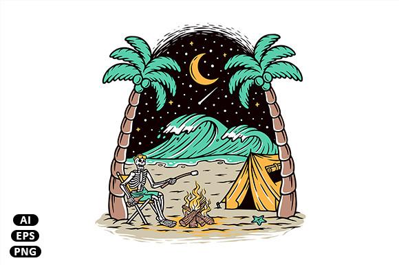Skull Camping on the Beach