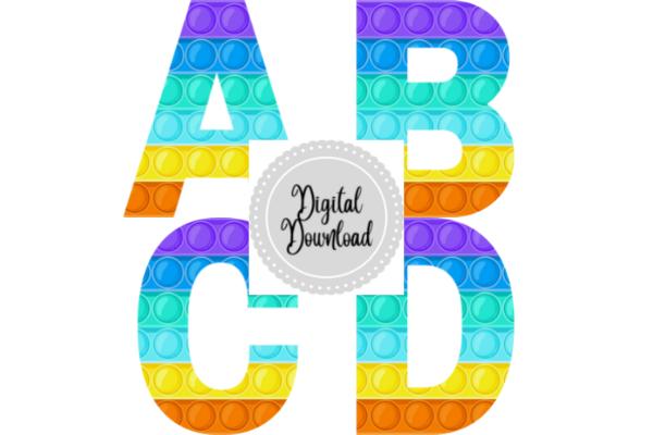 Pastel Shade POPIT Alphabet Clipart