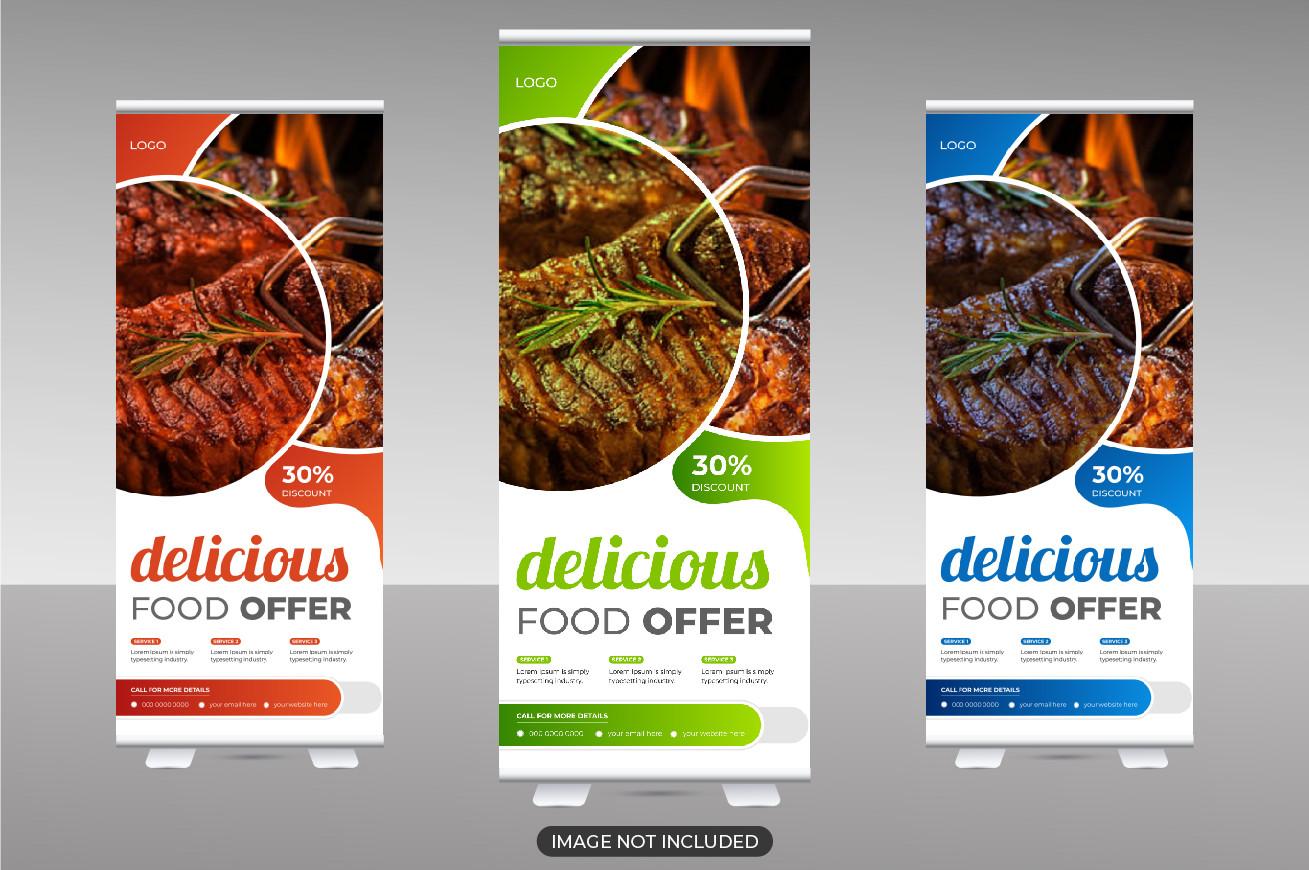 Food Roll Up Banner Design Template