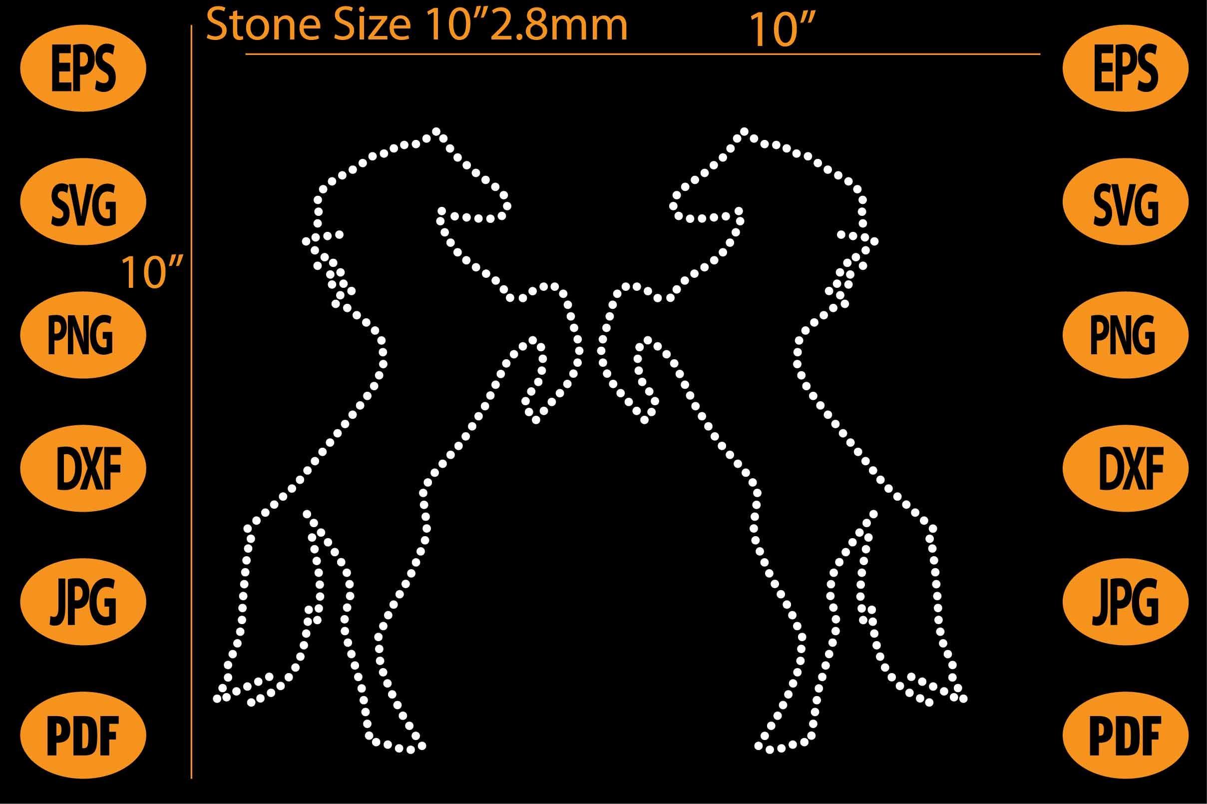 Horses Rhinestone Template
