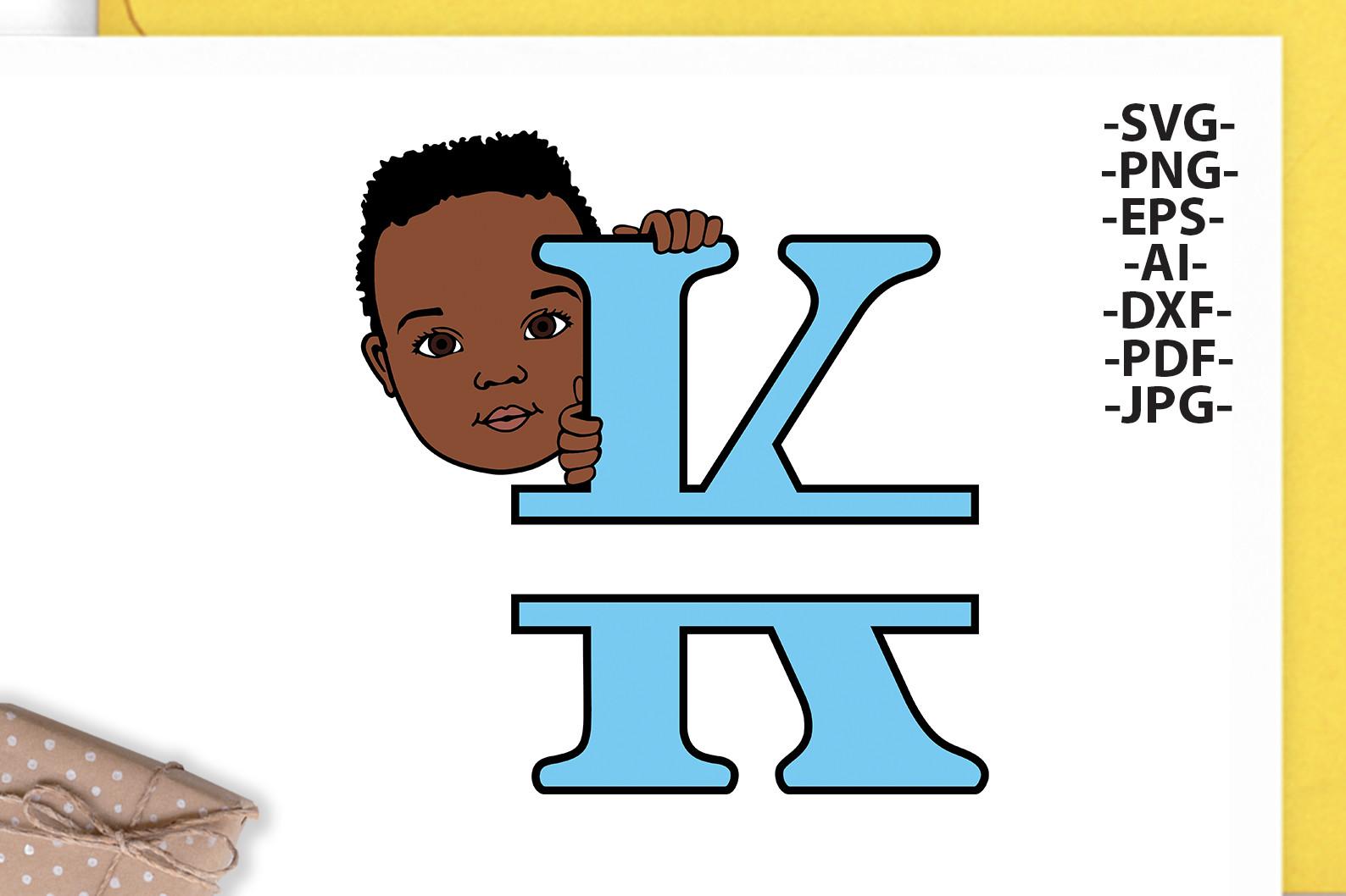 Black Boy Svg Letter K,Alphabet Name Svg