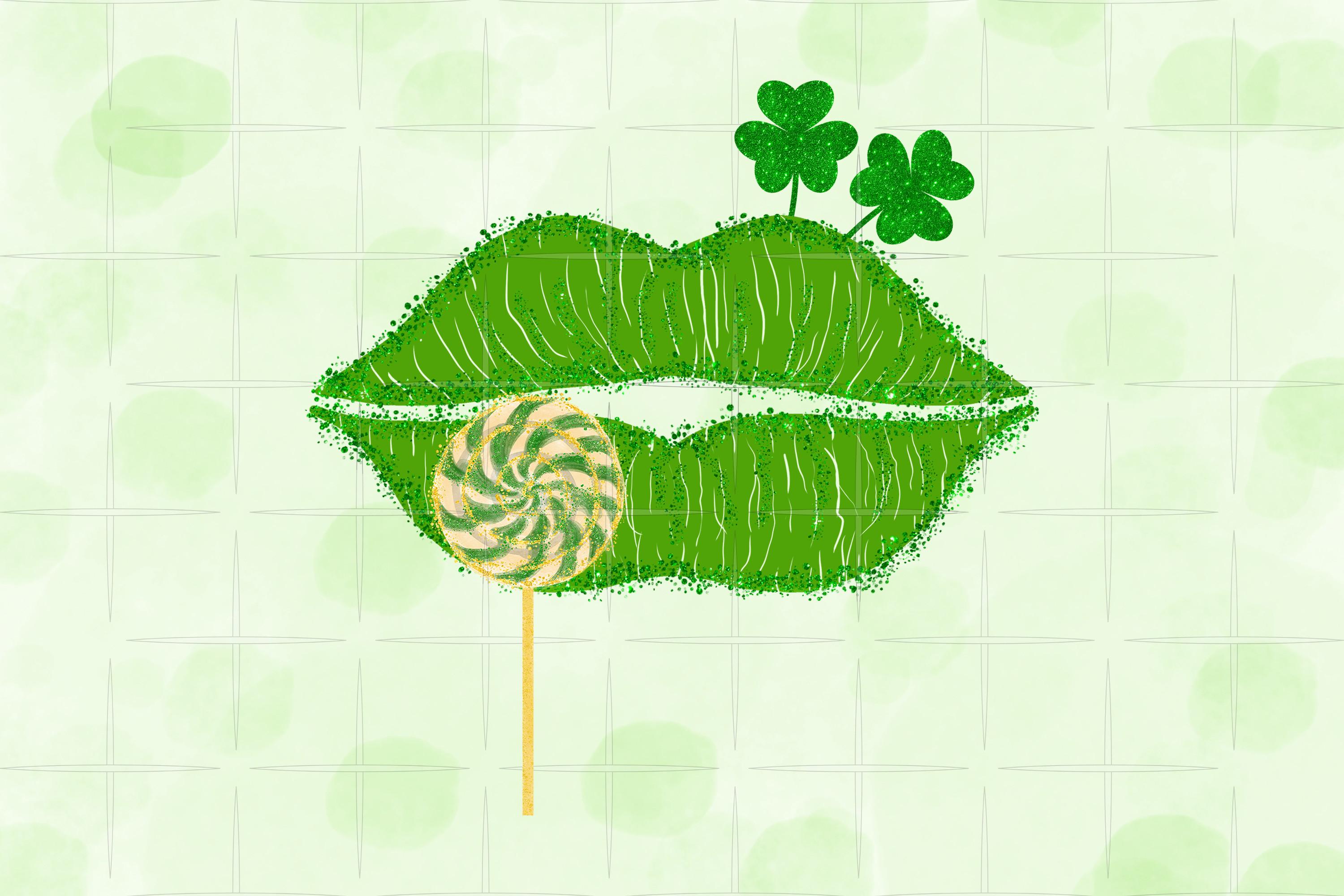 St Patrick's Day Shamrock Lips