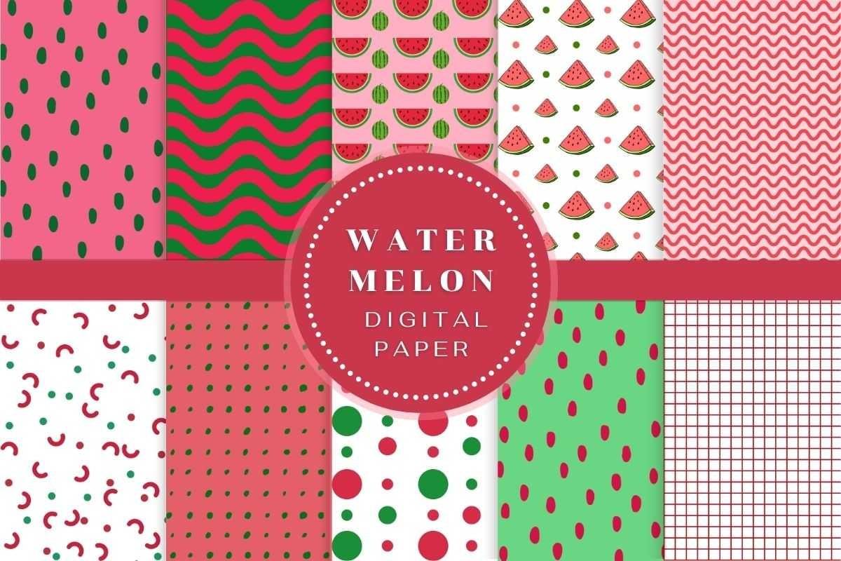 Watermelon Fruit Digital Paper