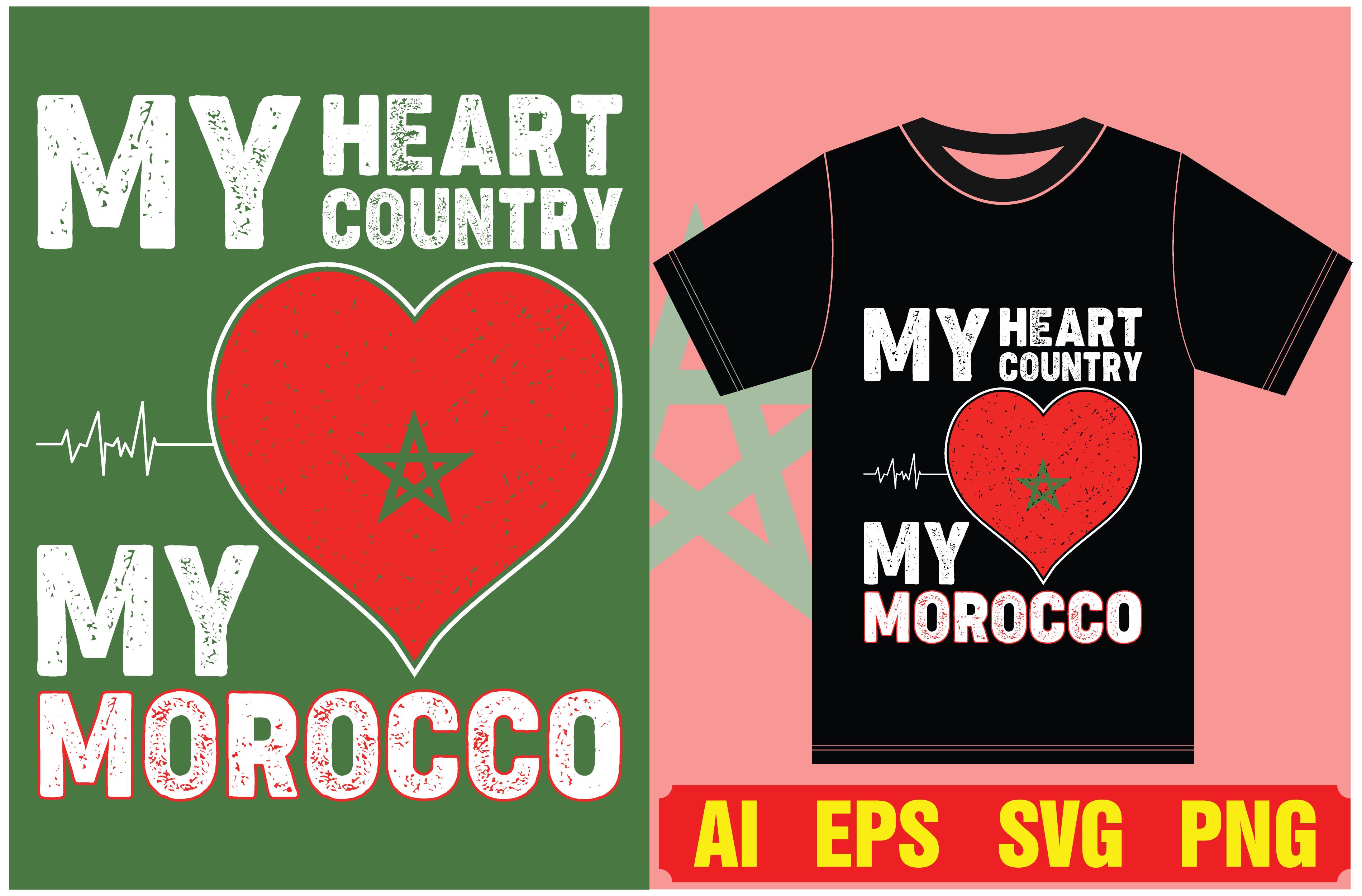 Morocco Flag T-shirt Design.Typography
