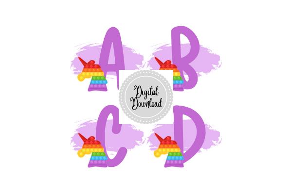 POPIT Unicorn Alphabet Clipart