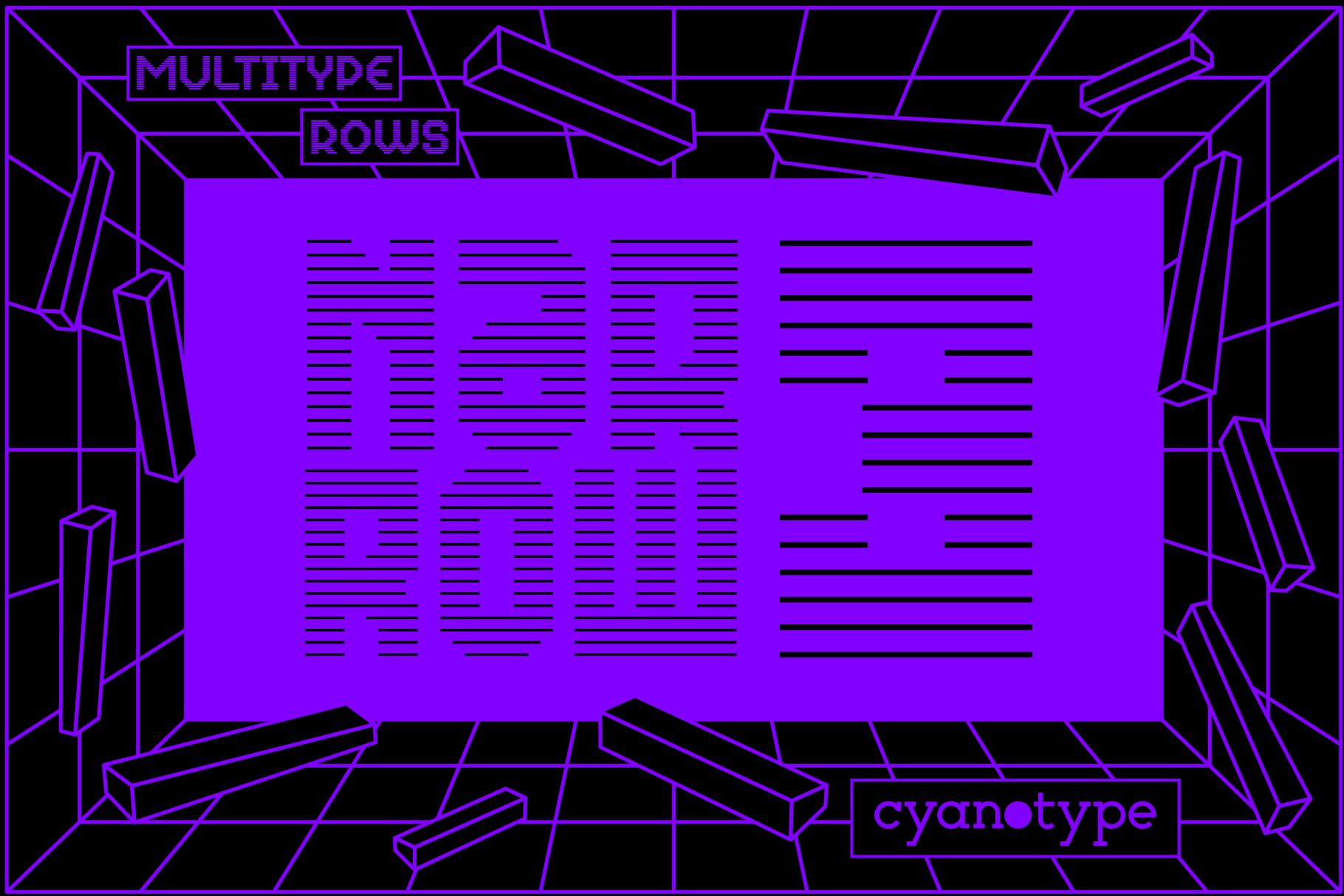 MultiType Rows Narrow 3 Font