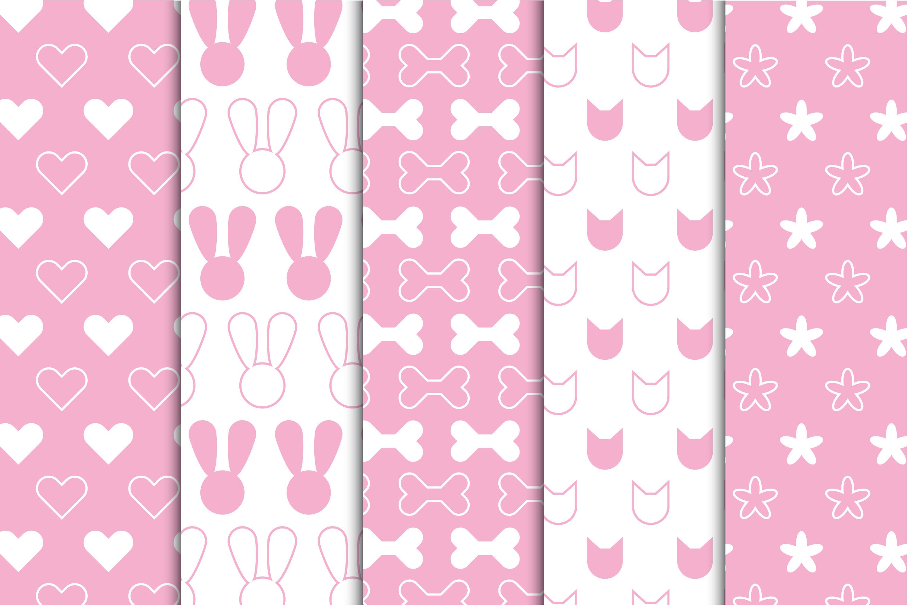 Cute Pink Baby Nursery Seamless Pattern