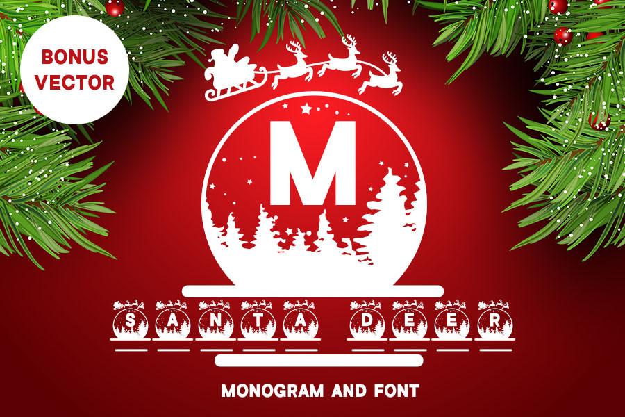 Monogram Santa Deer Font