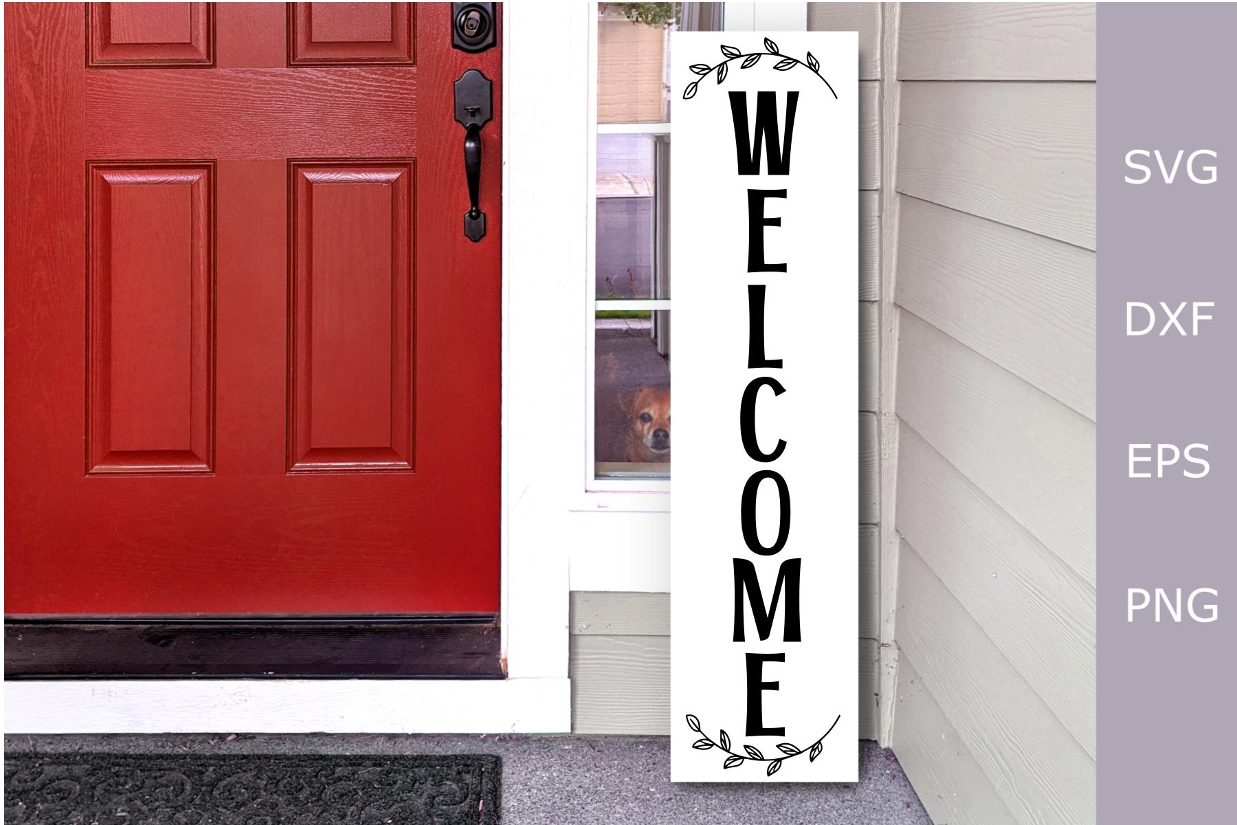 Welcome Porch Sign, Welcome Vertical Svg