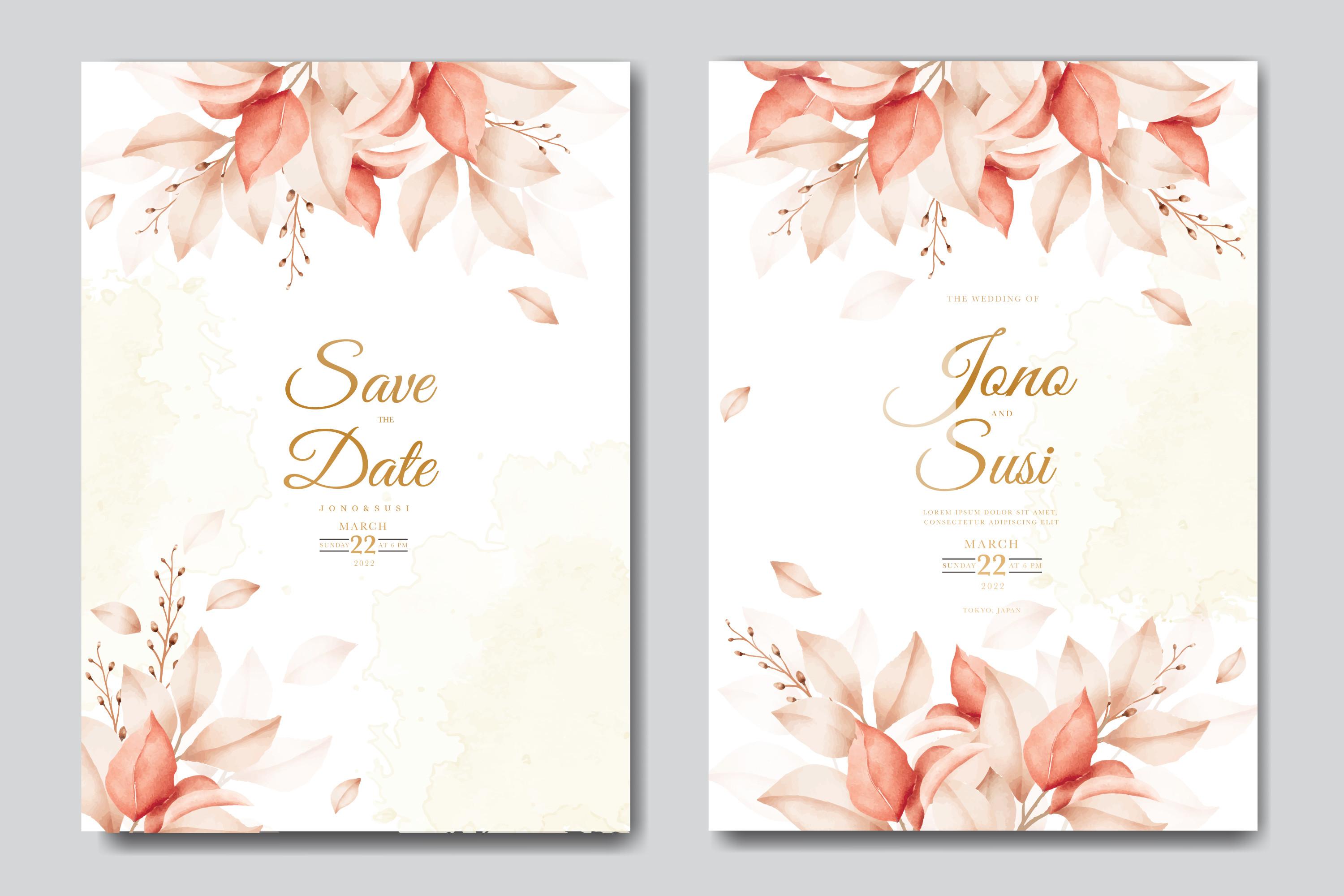 Beautiful Leaves Wedding Invitation Card