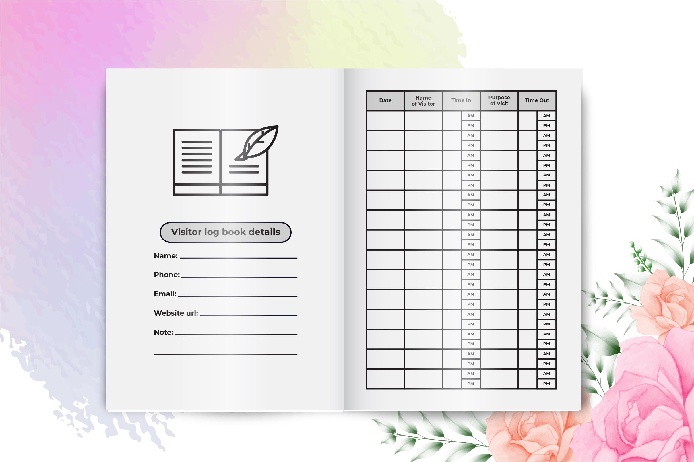 Visitor Logbook Interiors 120 Pages