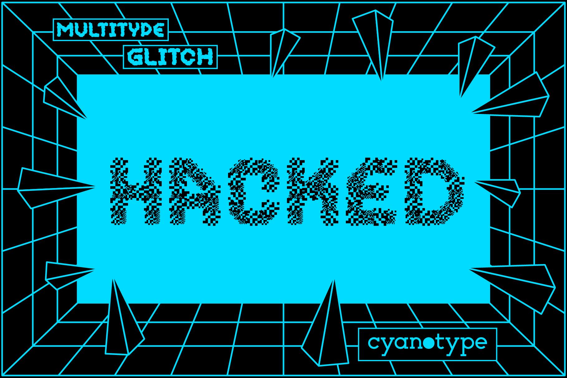 MultiType Glitch Hacked Font