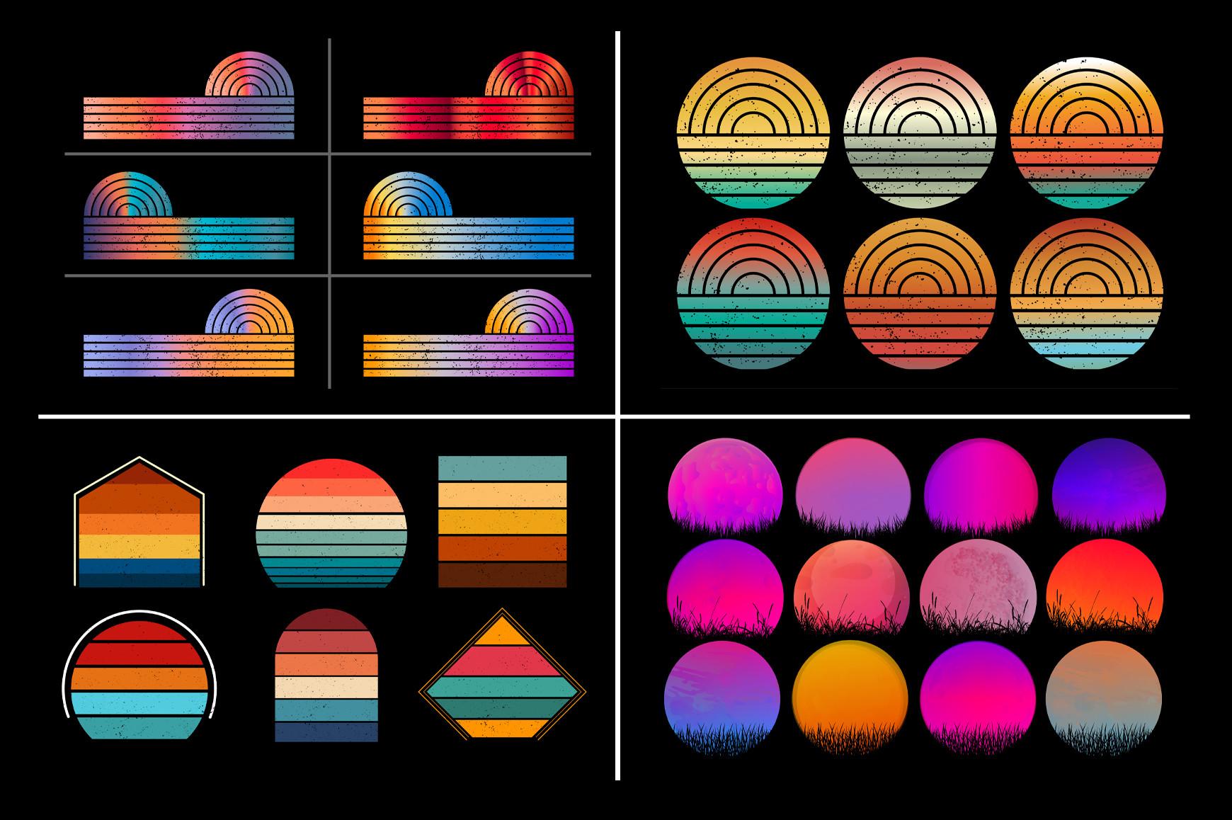 Retro Vintage Sunset Grunge Background