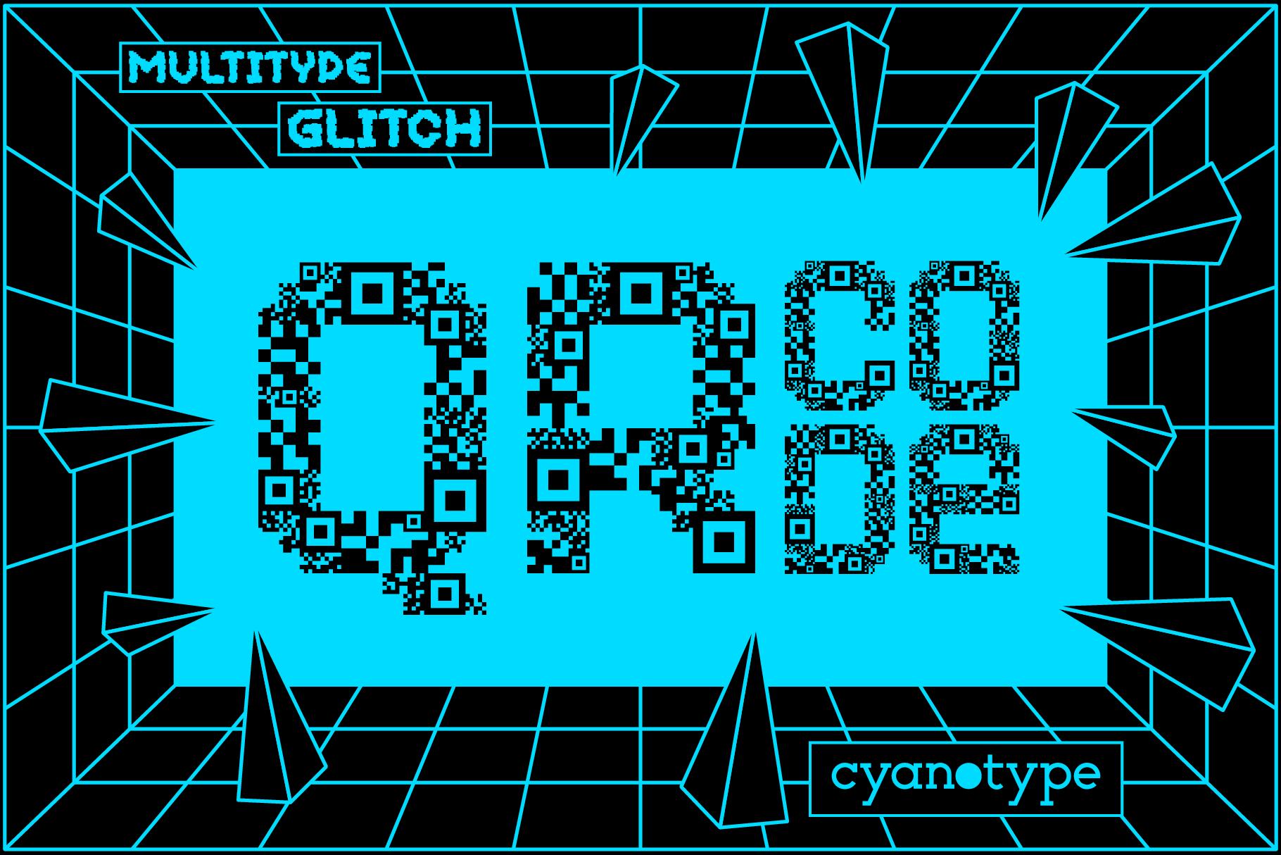 MultiType Glitch QR Code Font