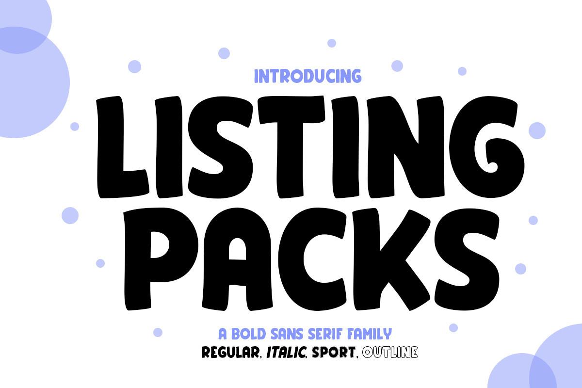 Listing Packs Font