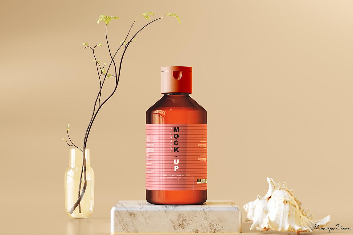 Cosmetic Glass Bottle Mockup