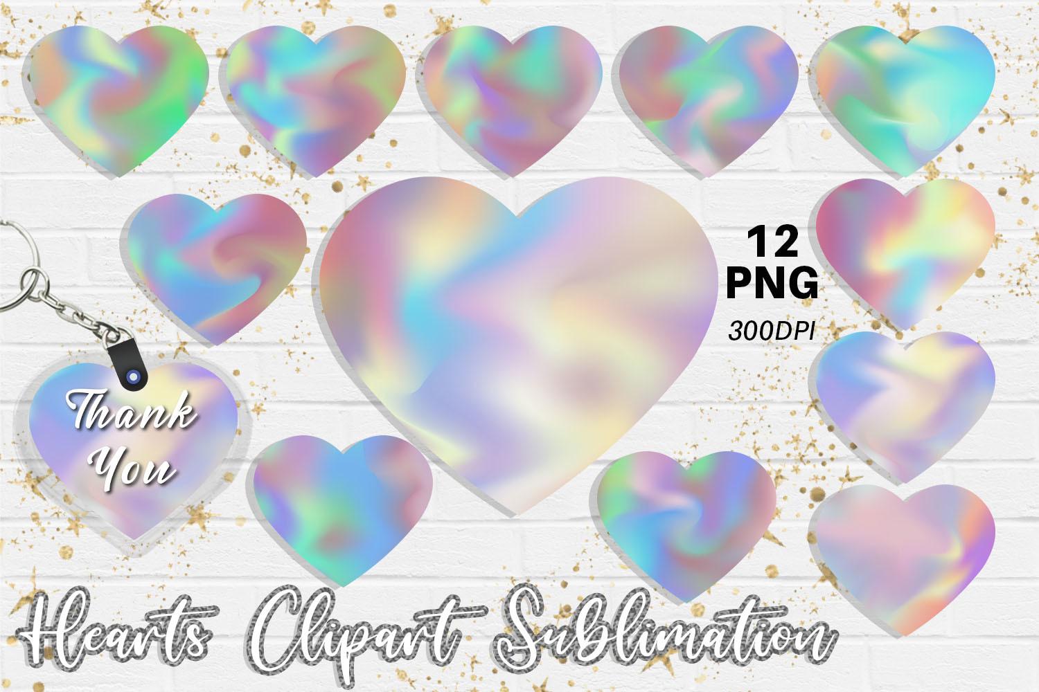 Hearts Sublimation Design Happy Color