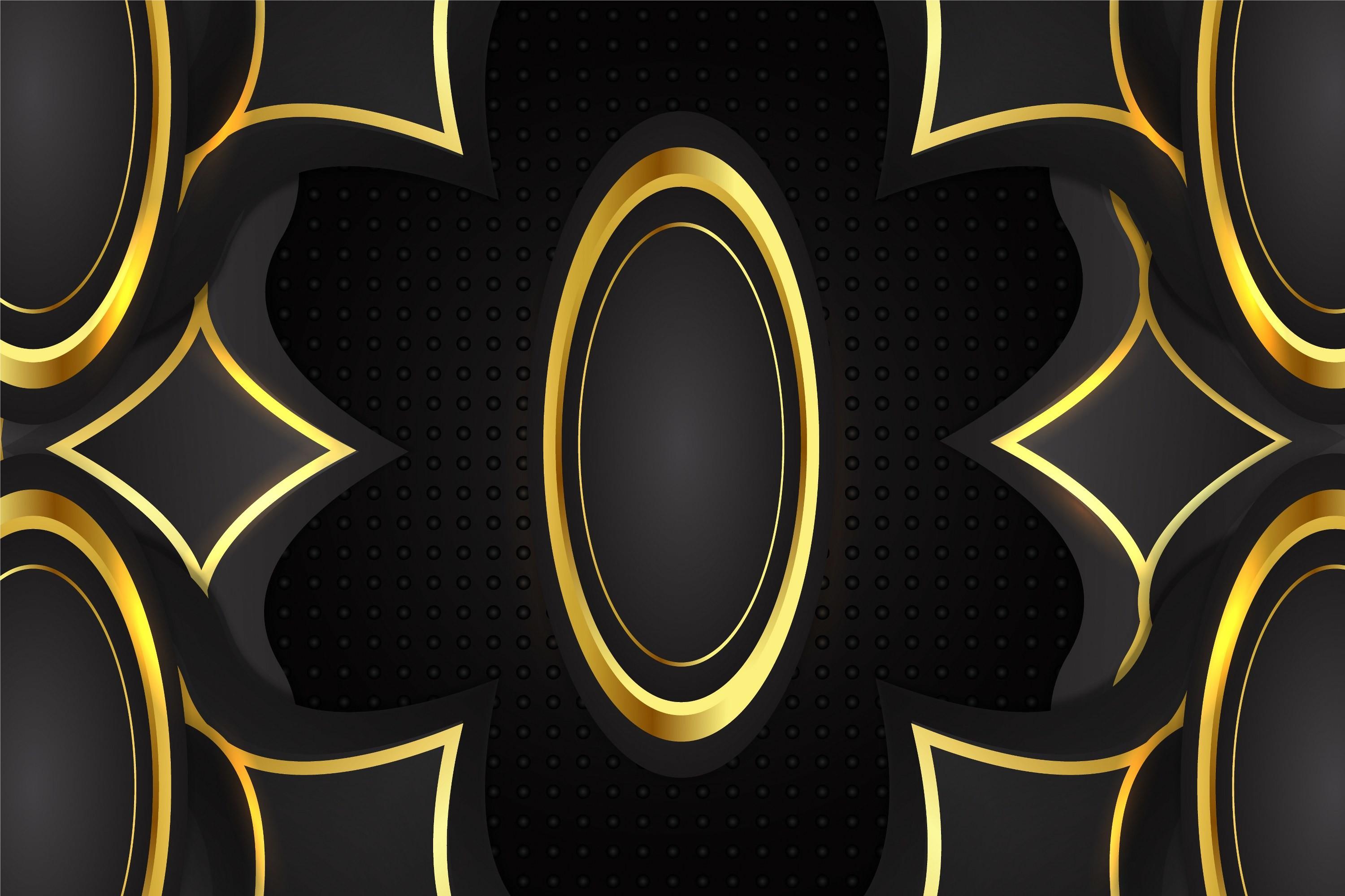 Abstract Fluid Background Black and Gold