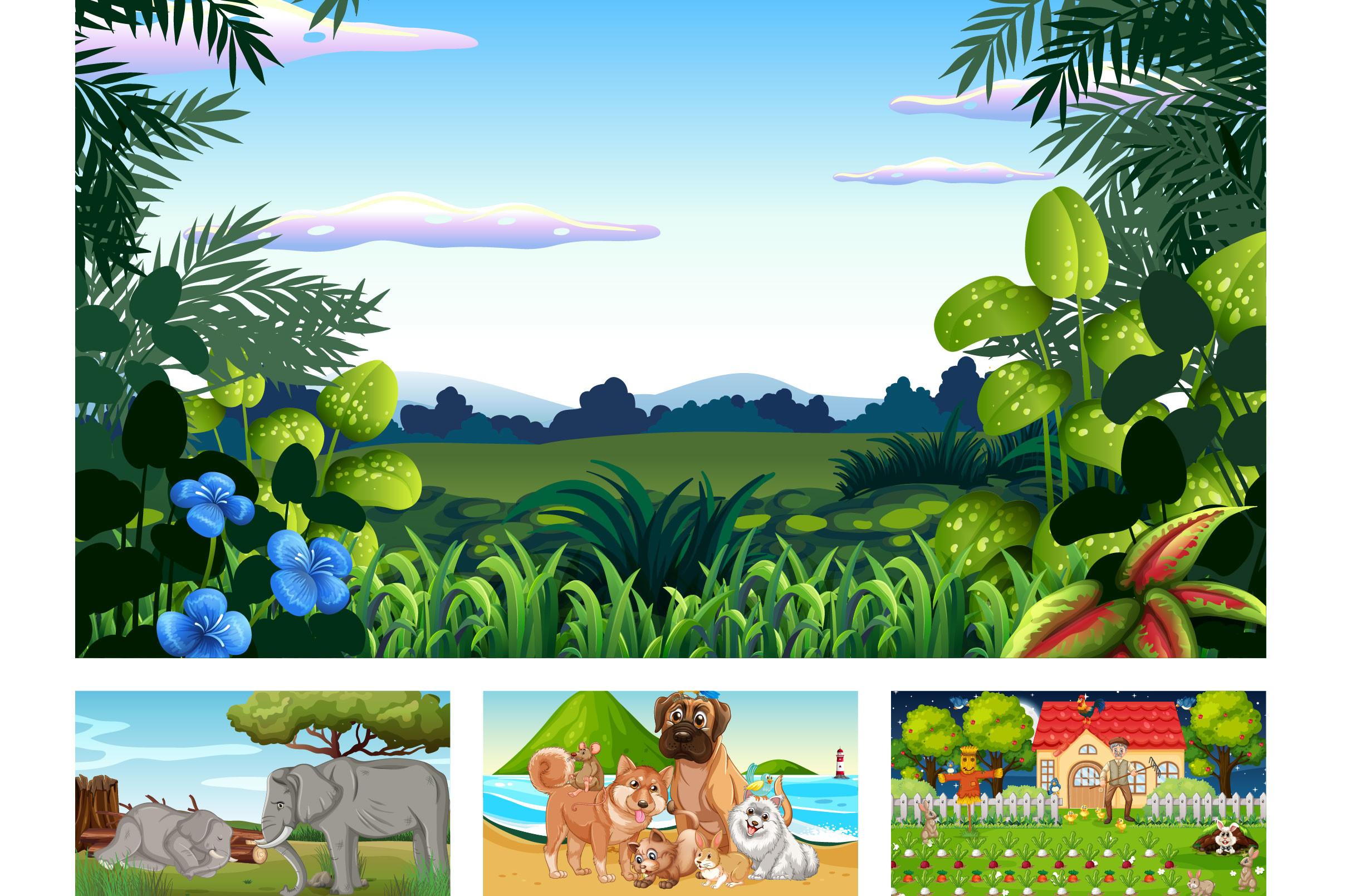Four-different-nature-horizontal-scene