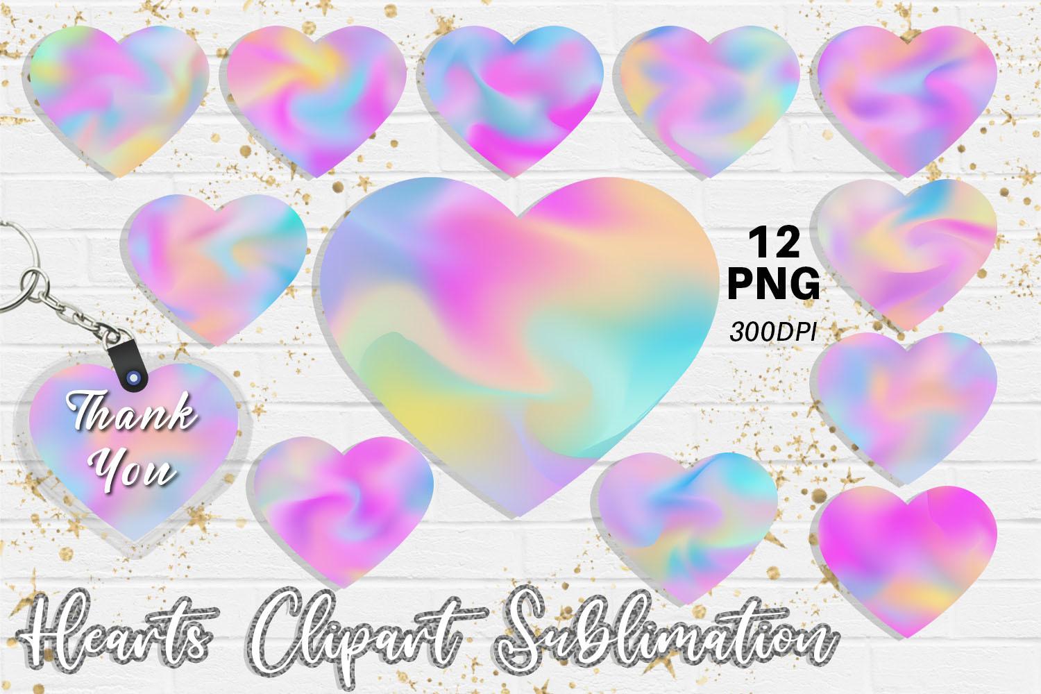 Hearts Sublimation Design Happy Color