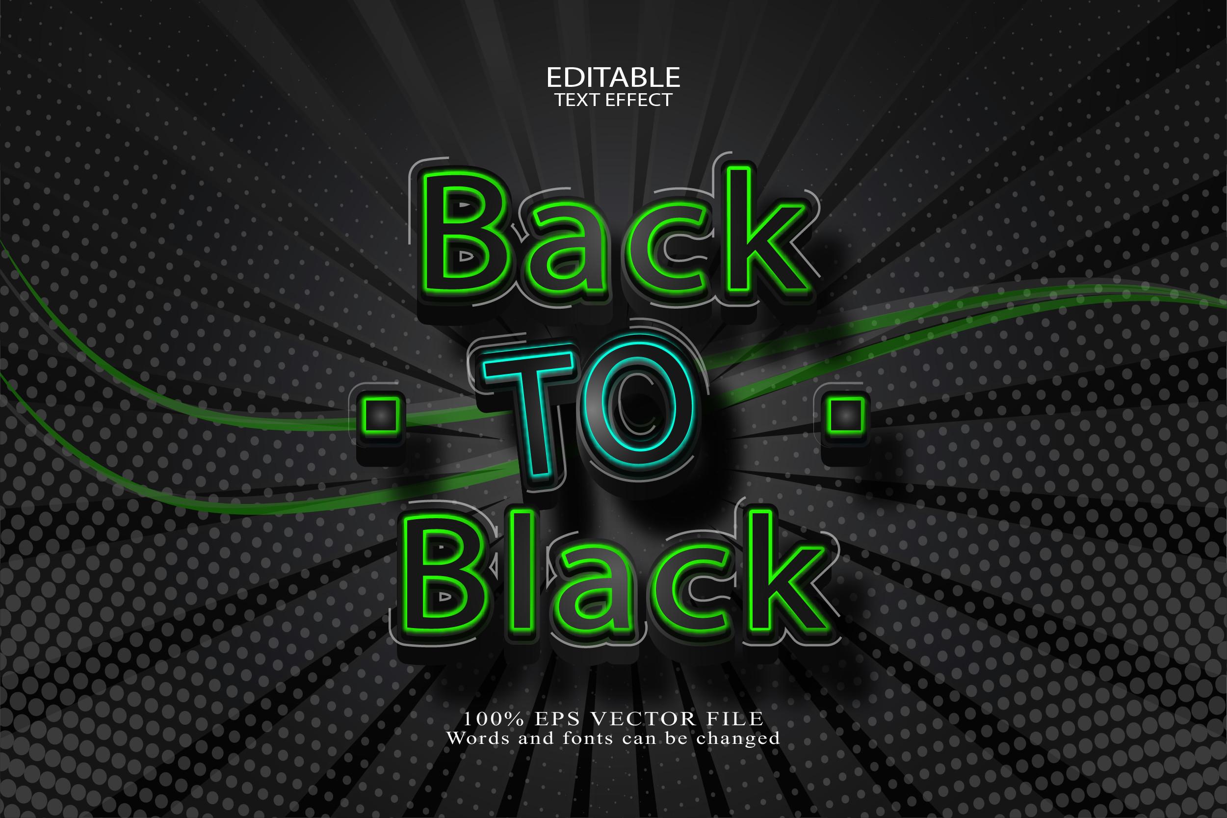 Editable Text Effect Back to Black Text
