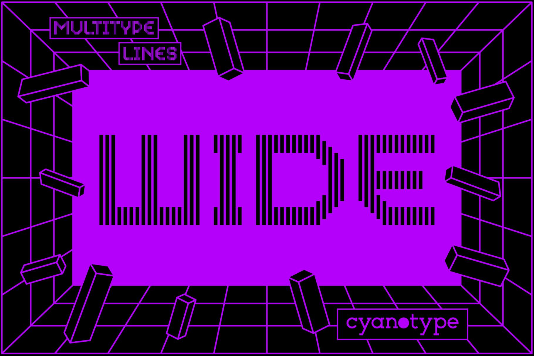MultiType Lines Wide Font