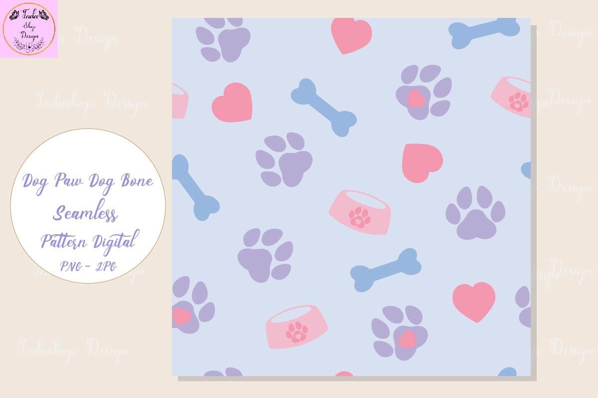 Dog Paw Dog Bone Digital Paper