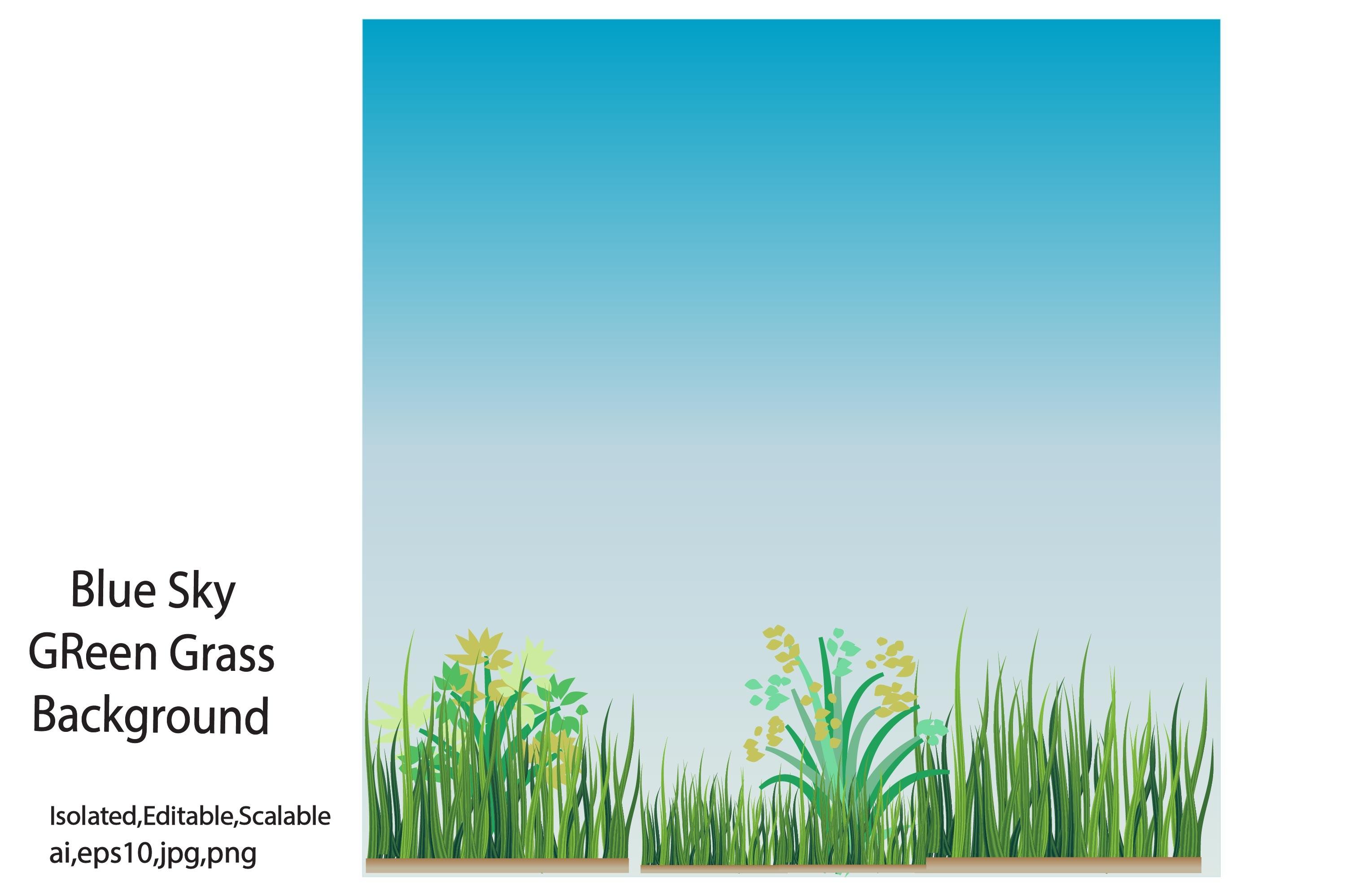 Blue Sky Green Grass Background